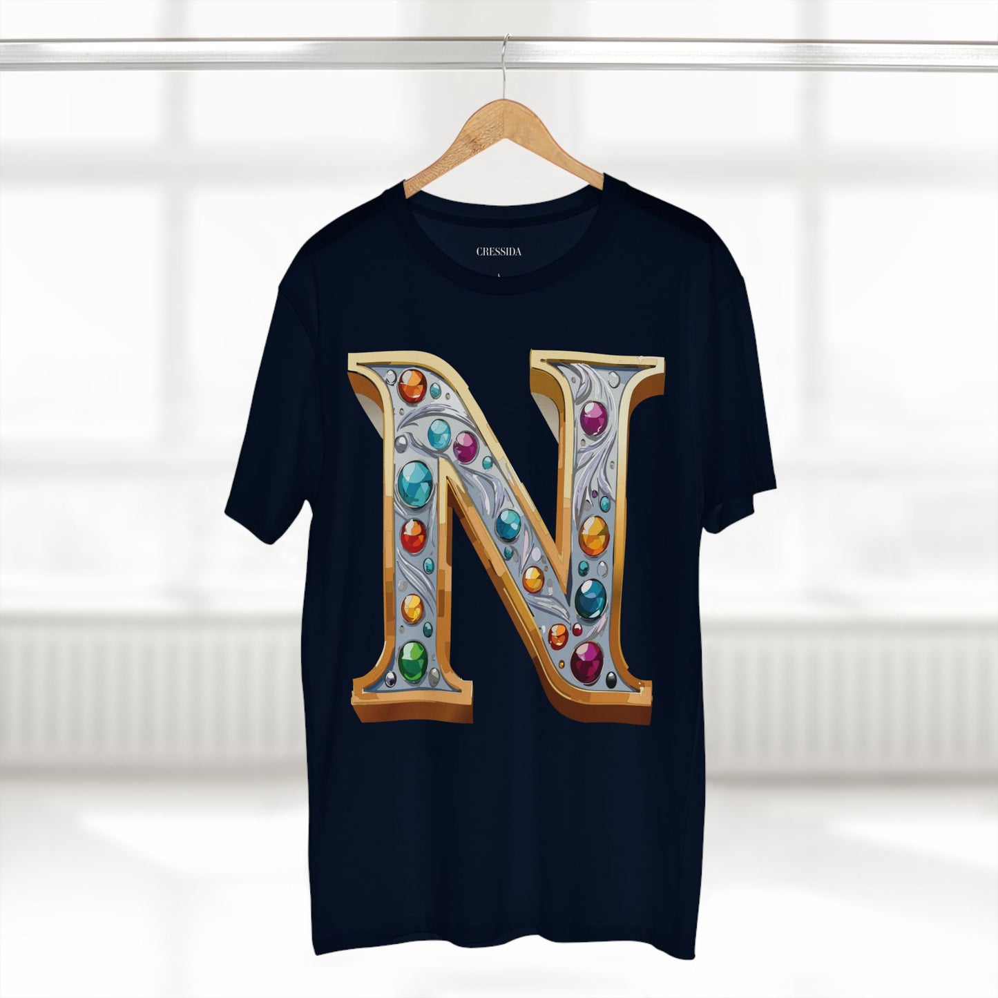 Letter Shirt, Shirt with Letters, Tee Shirt with Gold Letters