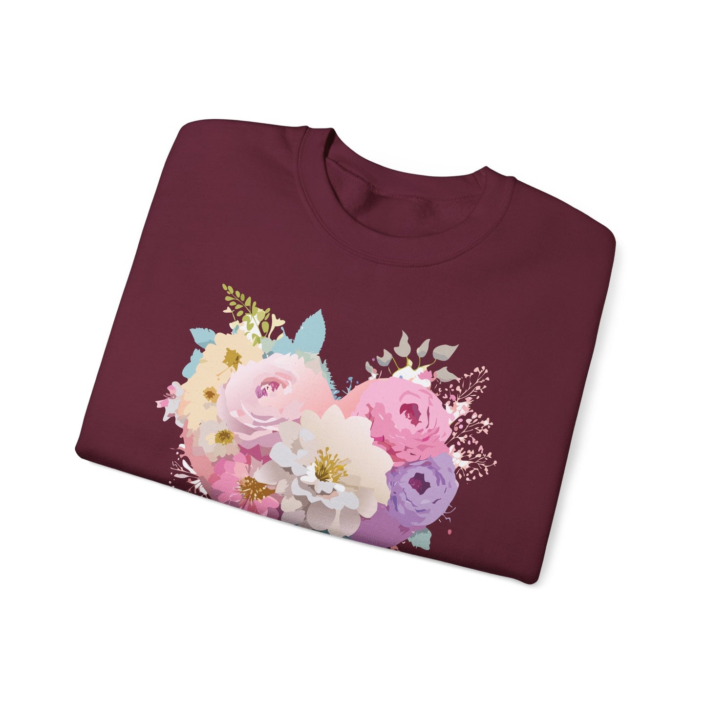 Floral Heart Sweatshirt, Floral Love Sweatshirt, Valentine's Day Sweatshirt, Heart Floral Sweatshirt
