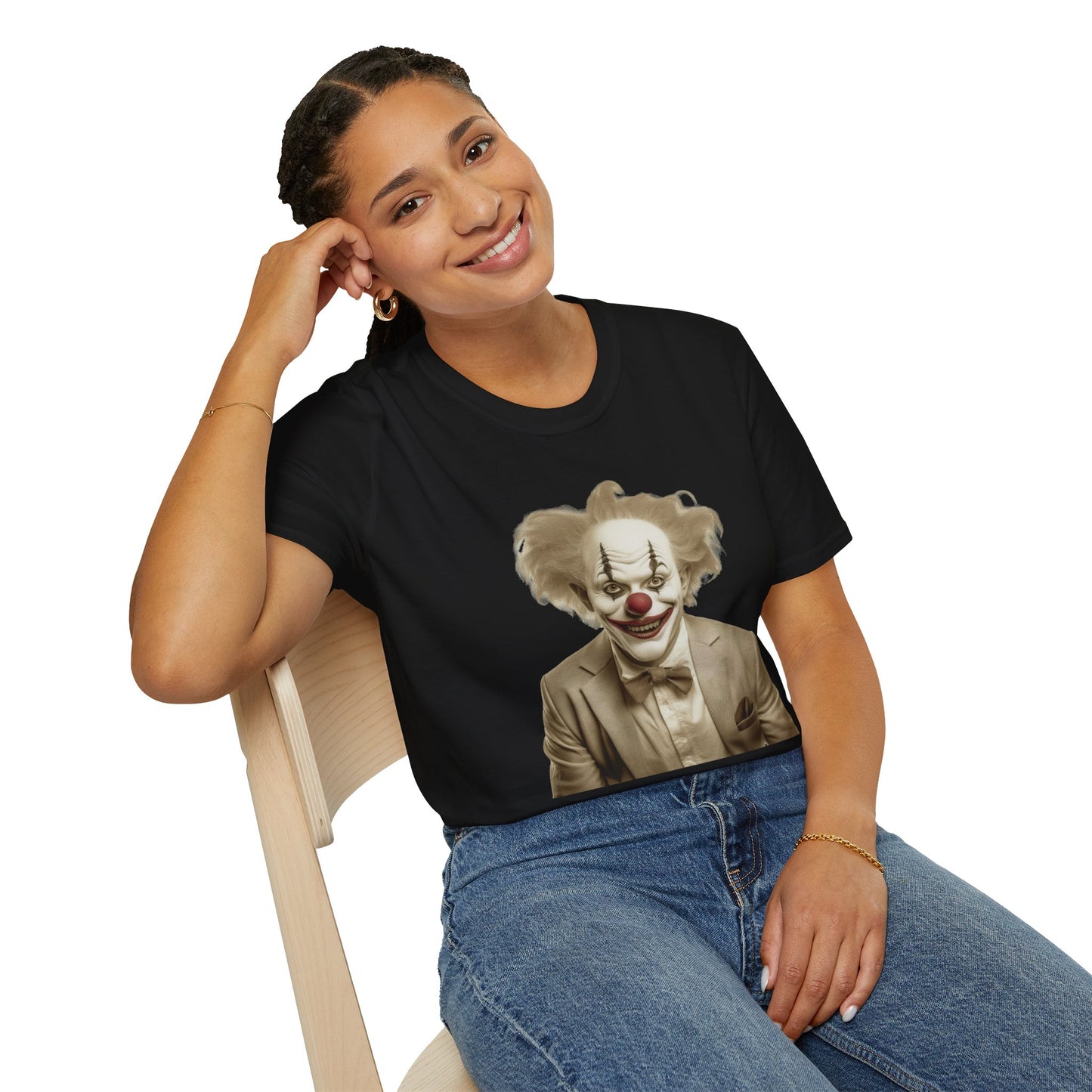 Clown Shirt, T Shirt with Clown, Funny Man Shirt, Tee Shirt with Funny Man, Circus Shirt, Shirt with Circus, Scary Man Shirt, Shirt with Scary Man