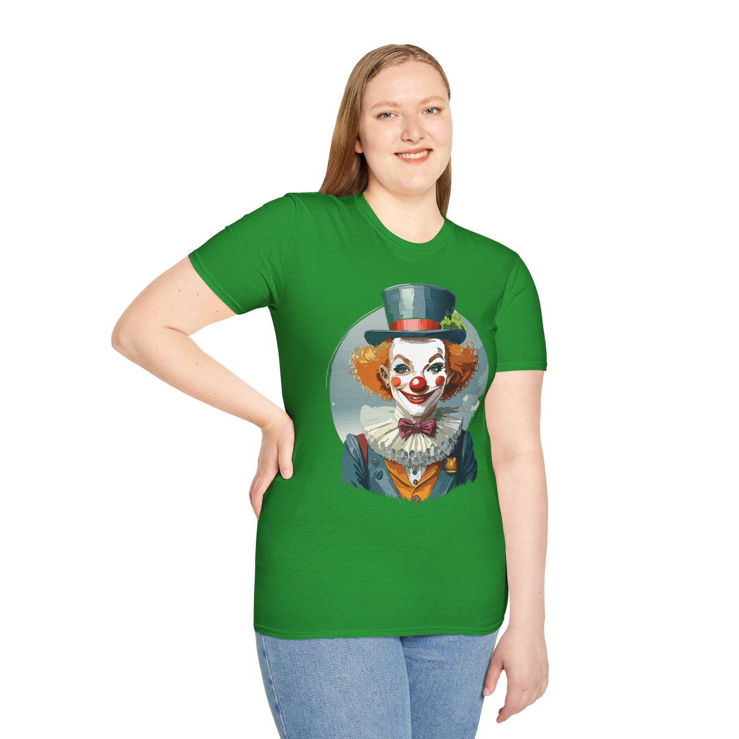 Clown Shirt, T Shirt with Clown, Funny Man Shirt, Tee Shirt with Funny Man, Circus Shirt, Shirt with Circus, Scary Man Shirt, Shirt with Scary Man