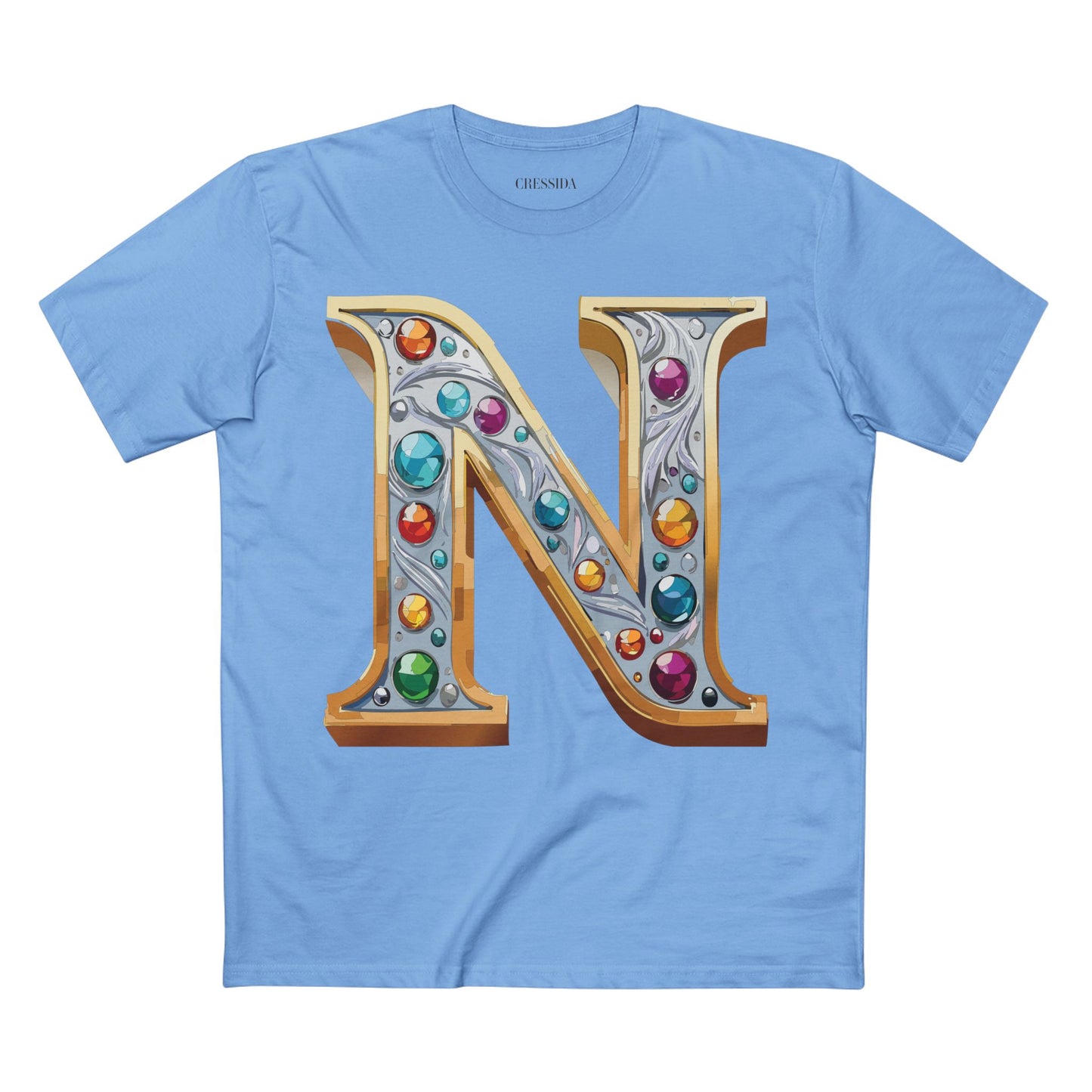 Letter Shirt, Shirt with Letters, Tee Shirt with Gold Letters