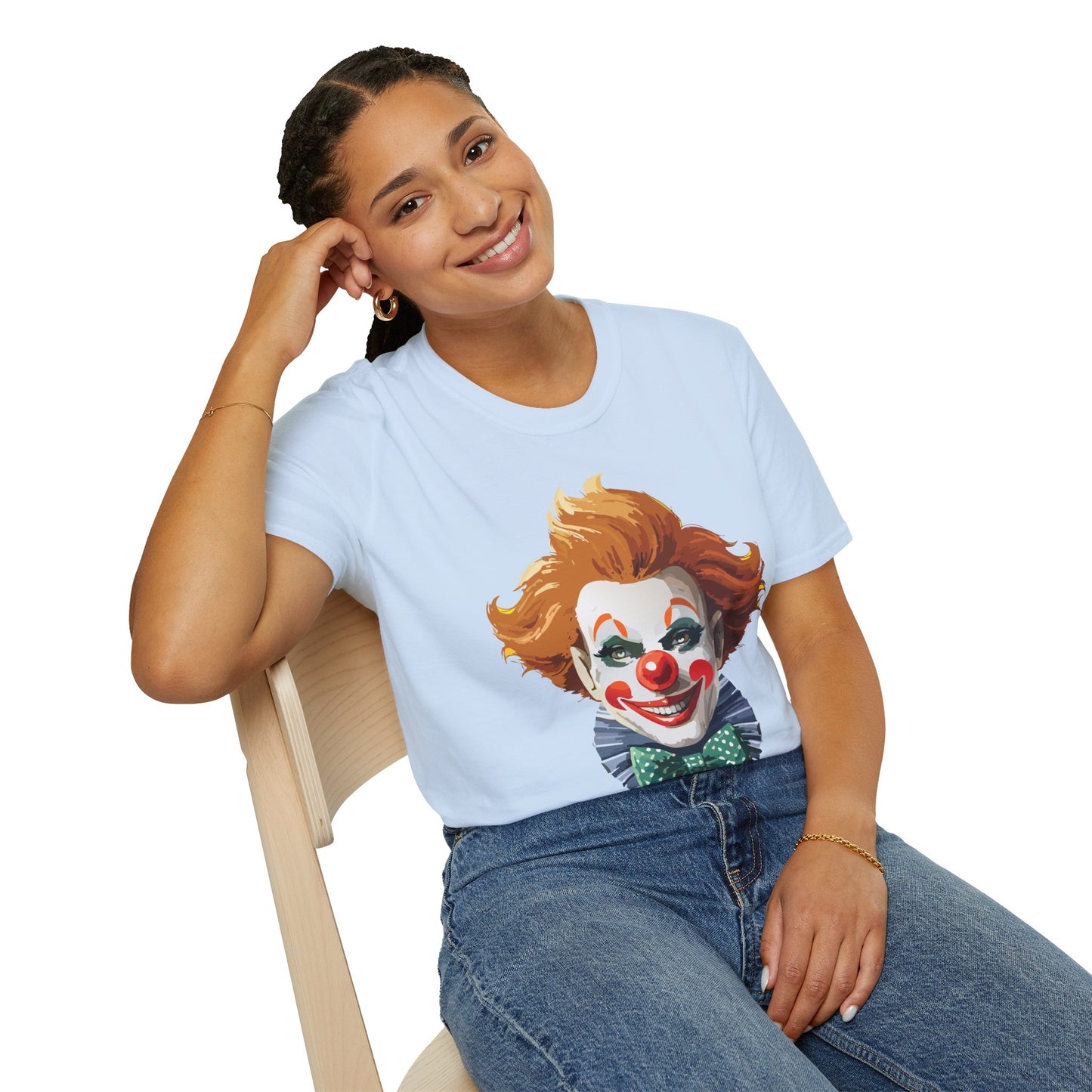 Clown Shirt, T Shirt with Clown, Funny Man Shirt, Tee Shirt with Funny Man, Circus Shirt, Shirt with Circus, Scary Man Shirt, Shirt with Scary Man