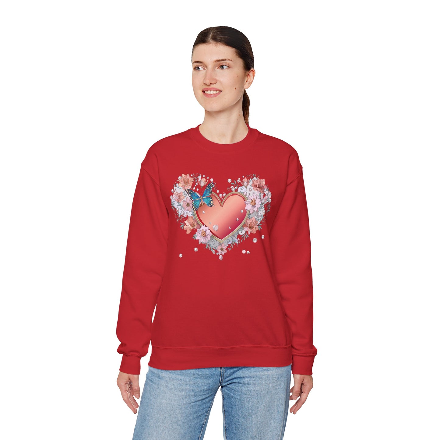 Floral Heart Sweatshirt, Floral Love Sweatshirt, Valentine's Day Sweatshirt, Heart Floral Sweatshirt