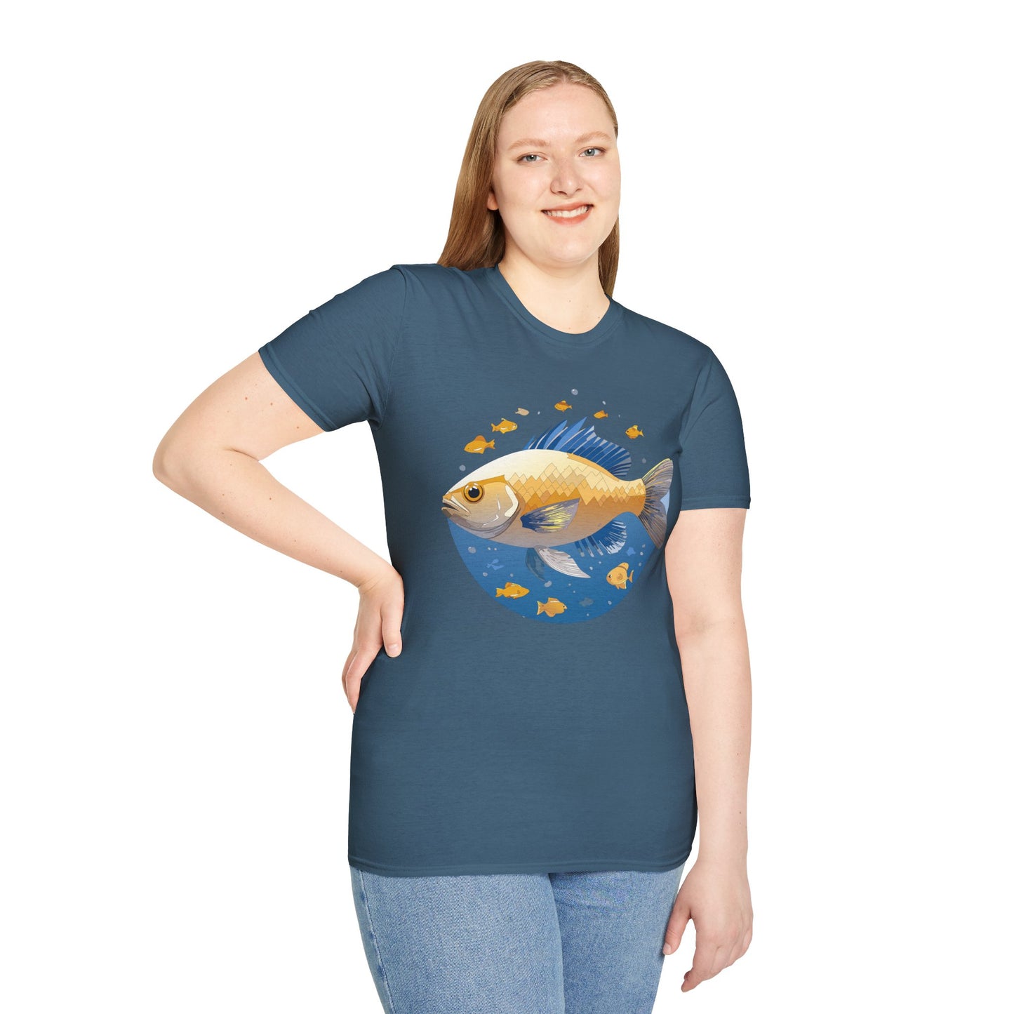 Fish Art Design Shirt, T Shirt with Fish, Graphic Shirt, Tee Shirt with Graphic Design, Shirt with Fish Graphic Art