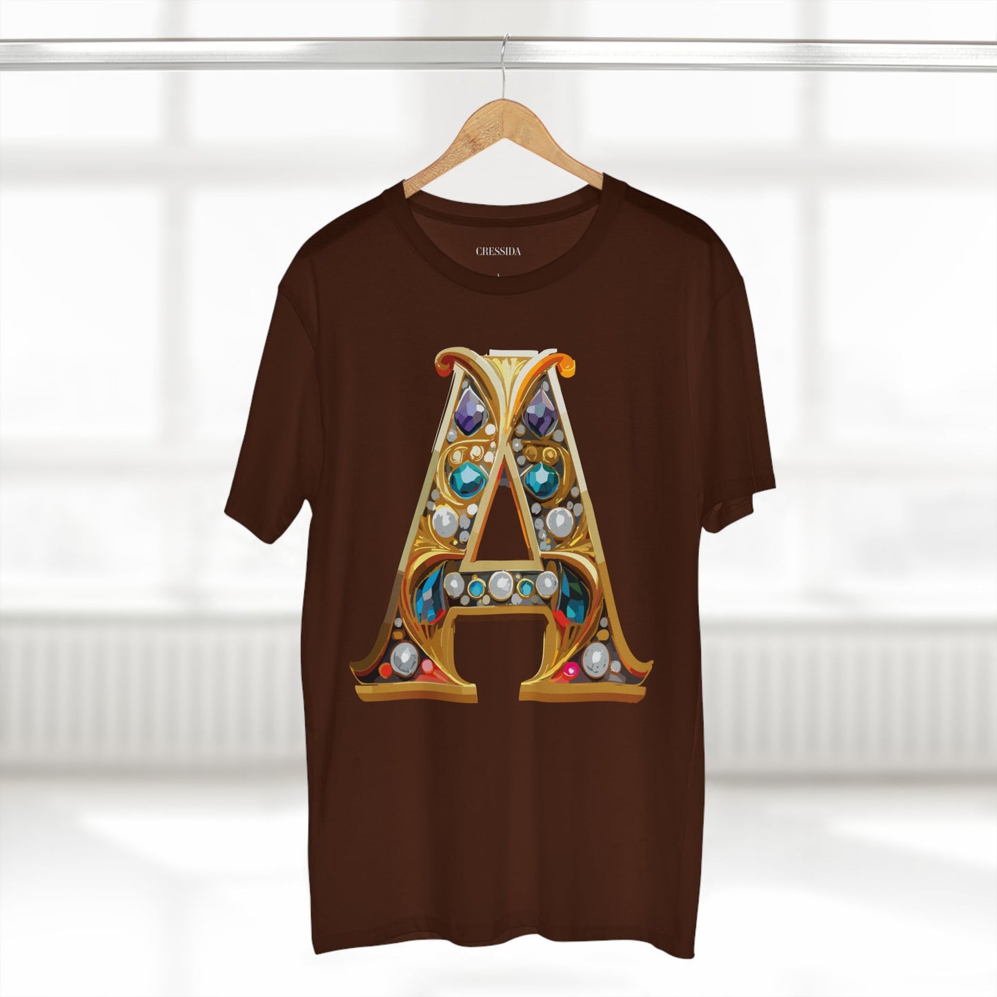 Letter Shirt, Shirt with Letters, Tee Shirt with Gold Letters