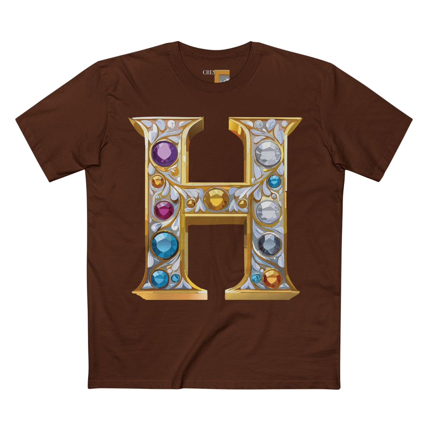 Letter Shirt, Shirt with Letters, Tee Shirt with Gold Letters