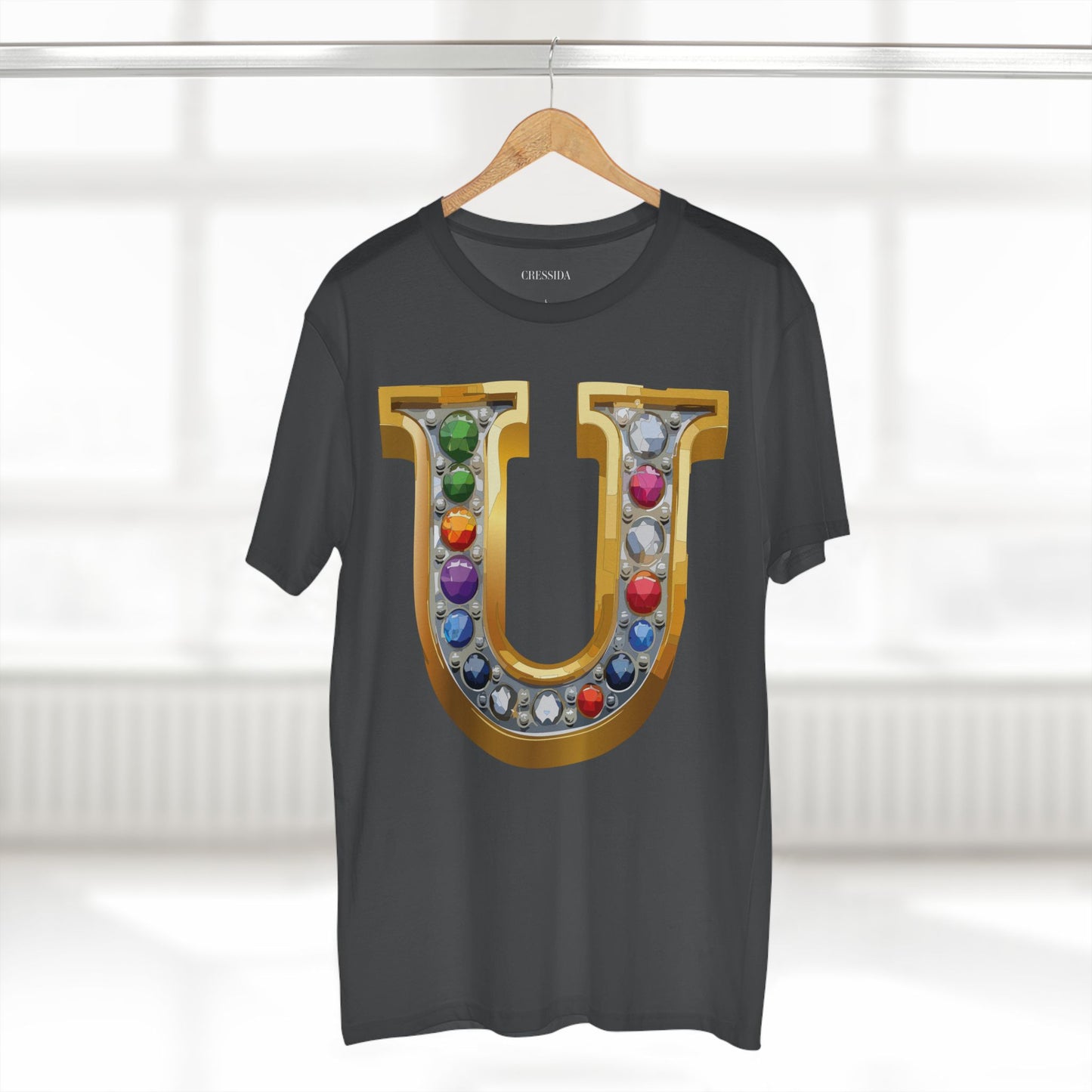 Letter Shirt, Shirt with Letters, Tee Shirt with Gold Letters