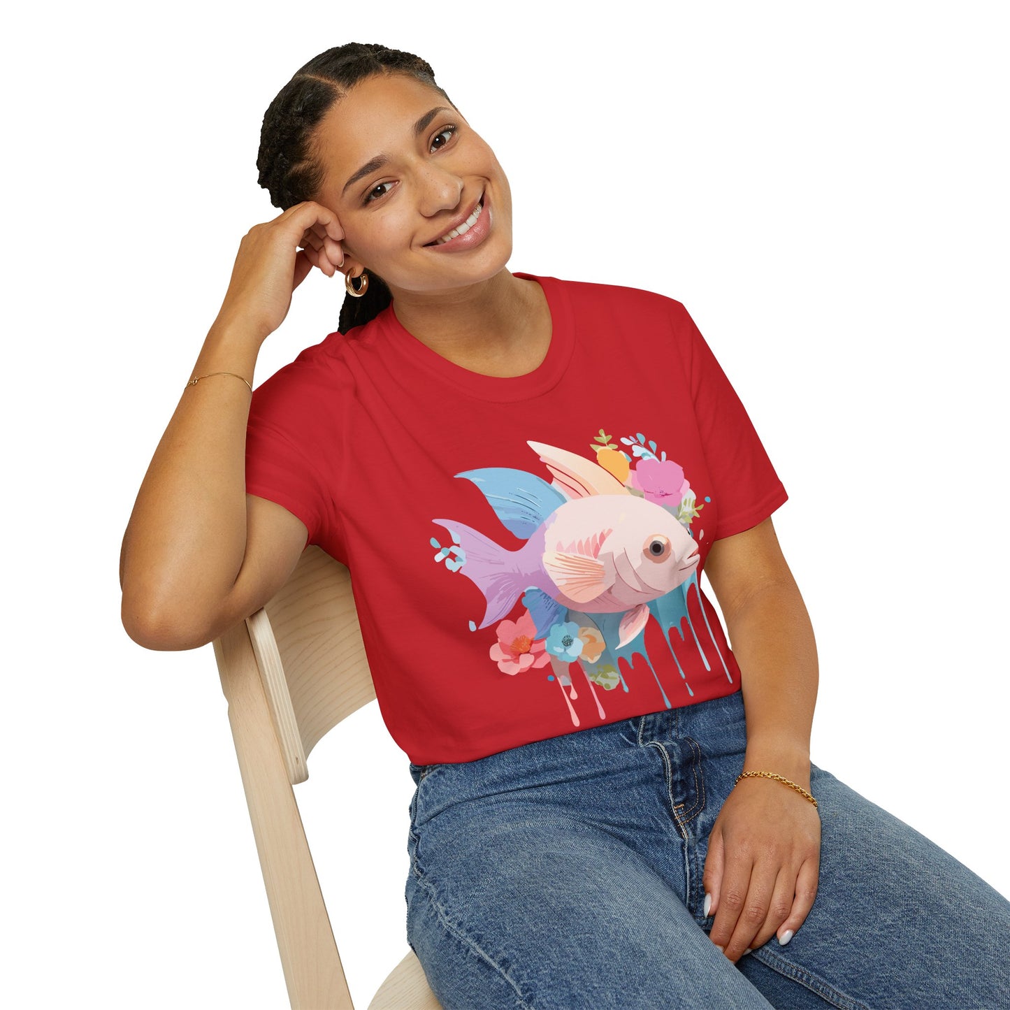 Fish Art Design Shirt, T Shirt with Fish, Graphic Shirt, Tee Shirt with Graphic Design, Shirt with Fish Graphic Art