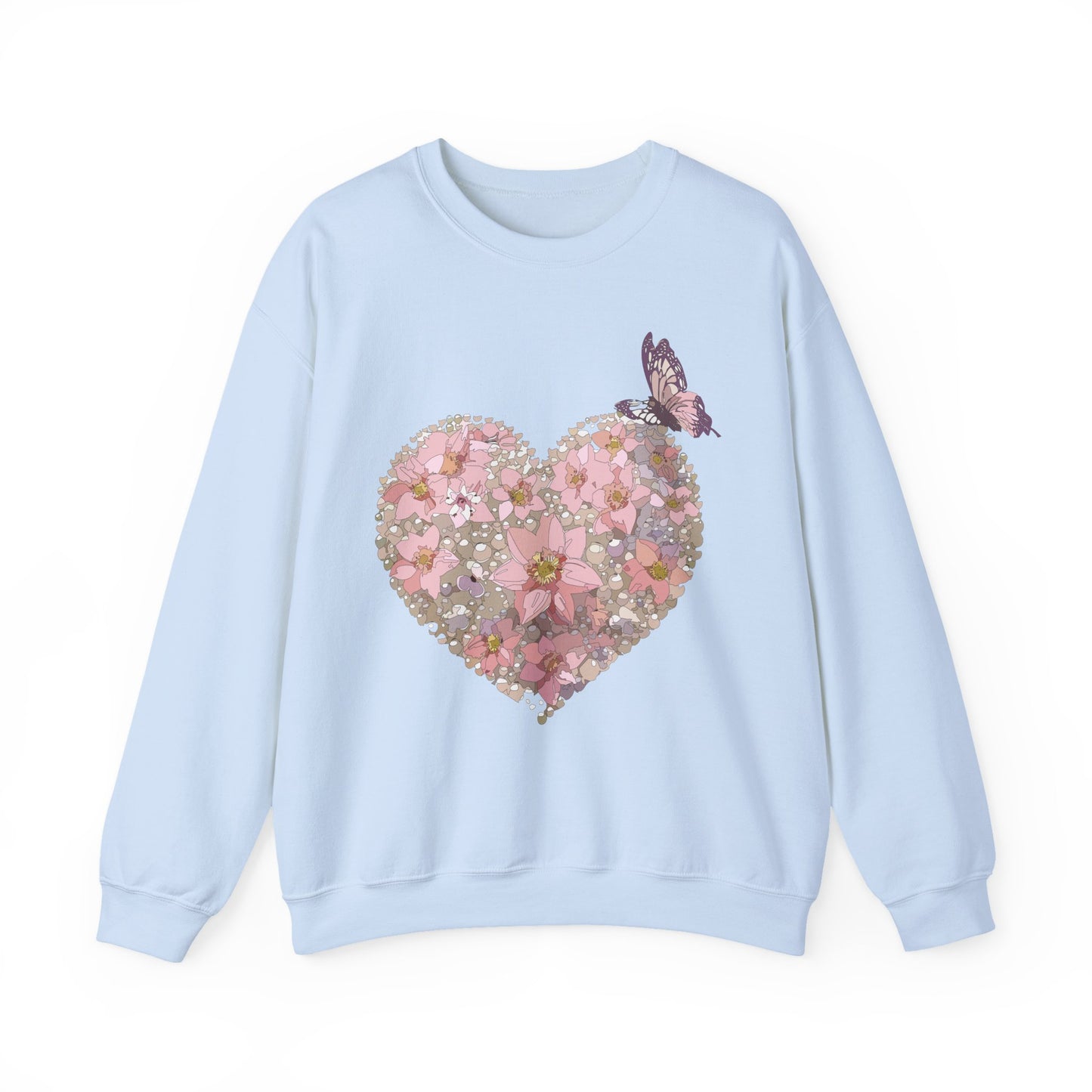 Floral Heart Sweatshirt, Floral Love Sweatshirt, Valentine's Day Sweatshirt, Heart Floral Sweatshirt