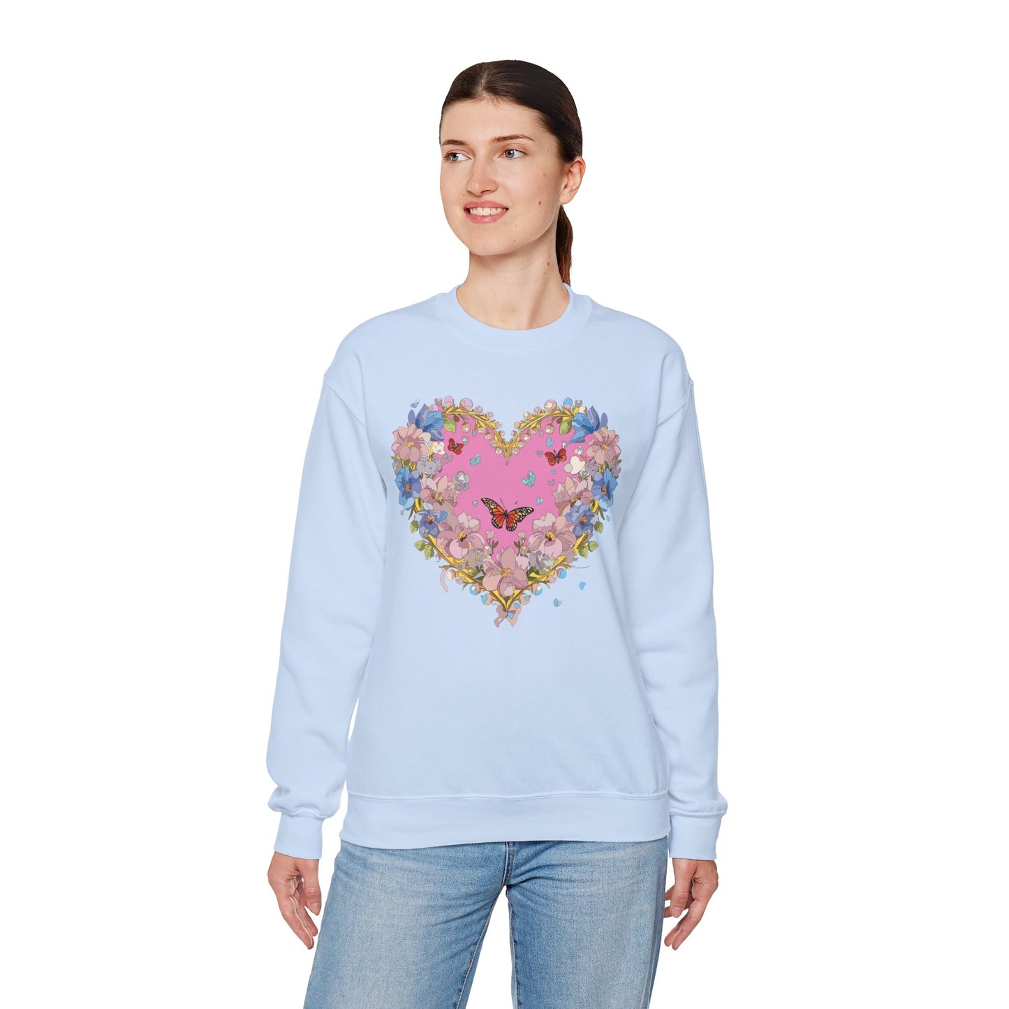 Floral Heart Sweatshirt, Floral Love Sweatshirt, Valentine's Day Sweatshirt, Heart Floral Sweatshirt