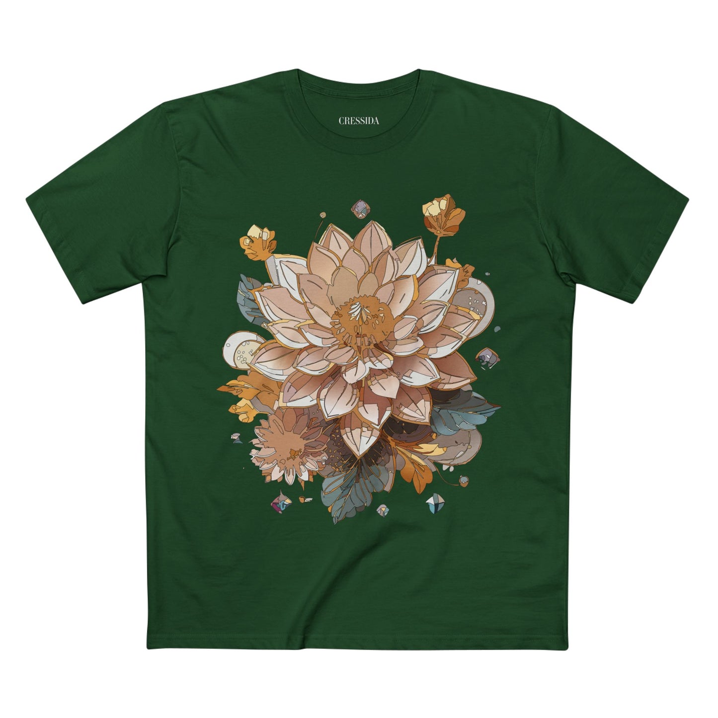 Floral Shirt, Shirt with Flower, Tee Shirt with Antique Flower