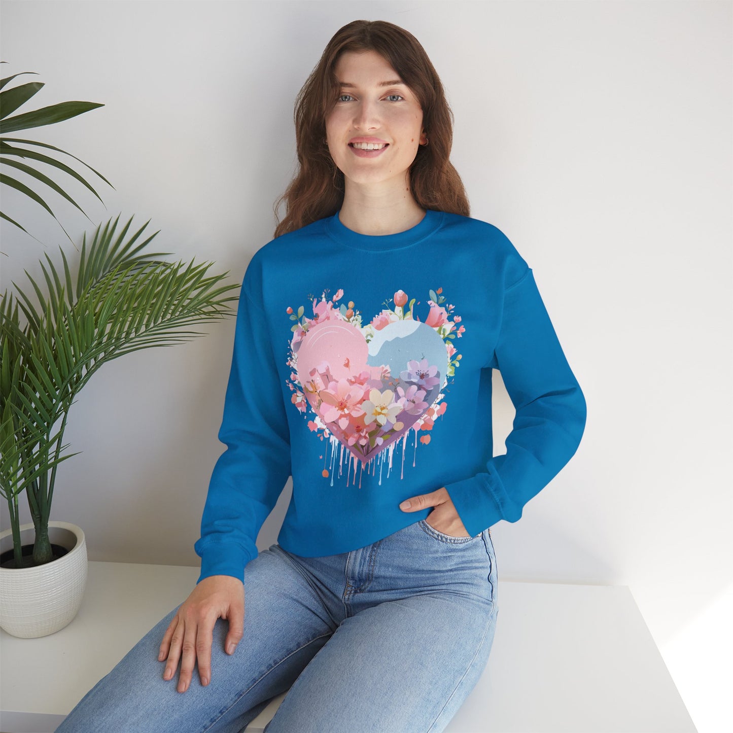 Floral Heart Sweatshirt, Floral Love Sweatshirt, Valentine's Day Sweatshirt, Heart Floral Sweatshirt