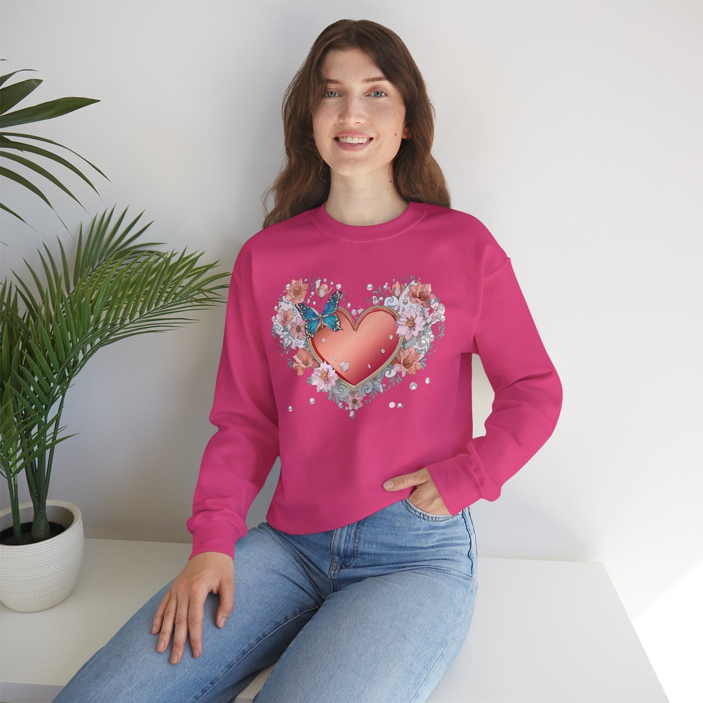 Floral Heart Sweatshirt, Floral Love Sweatshirt, Valentine's Day Sweatshirt, Heart Floral Sweatshirt