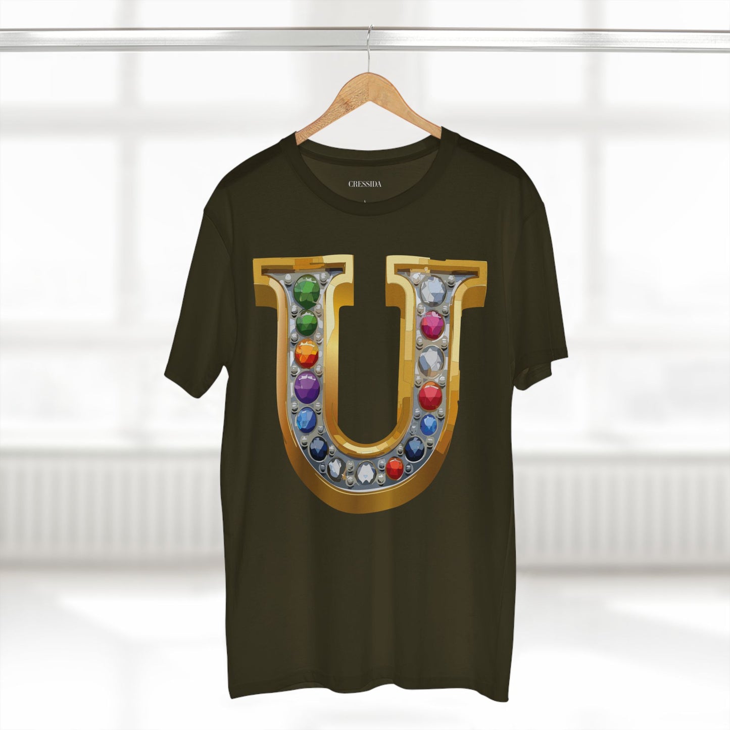 Letter Shirt, Shirt with Letters, Tee Shirt with Gold Letters