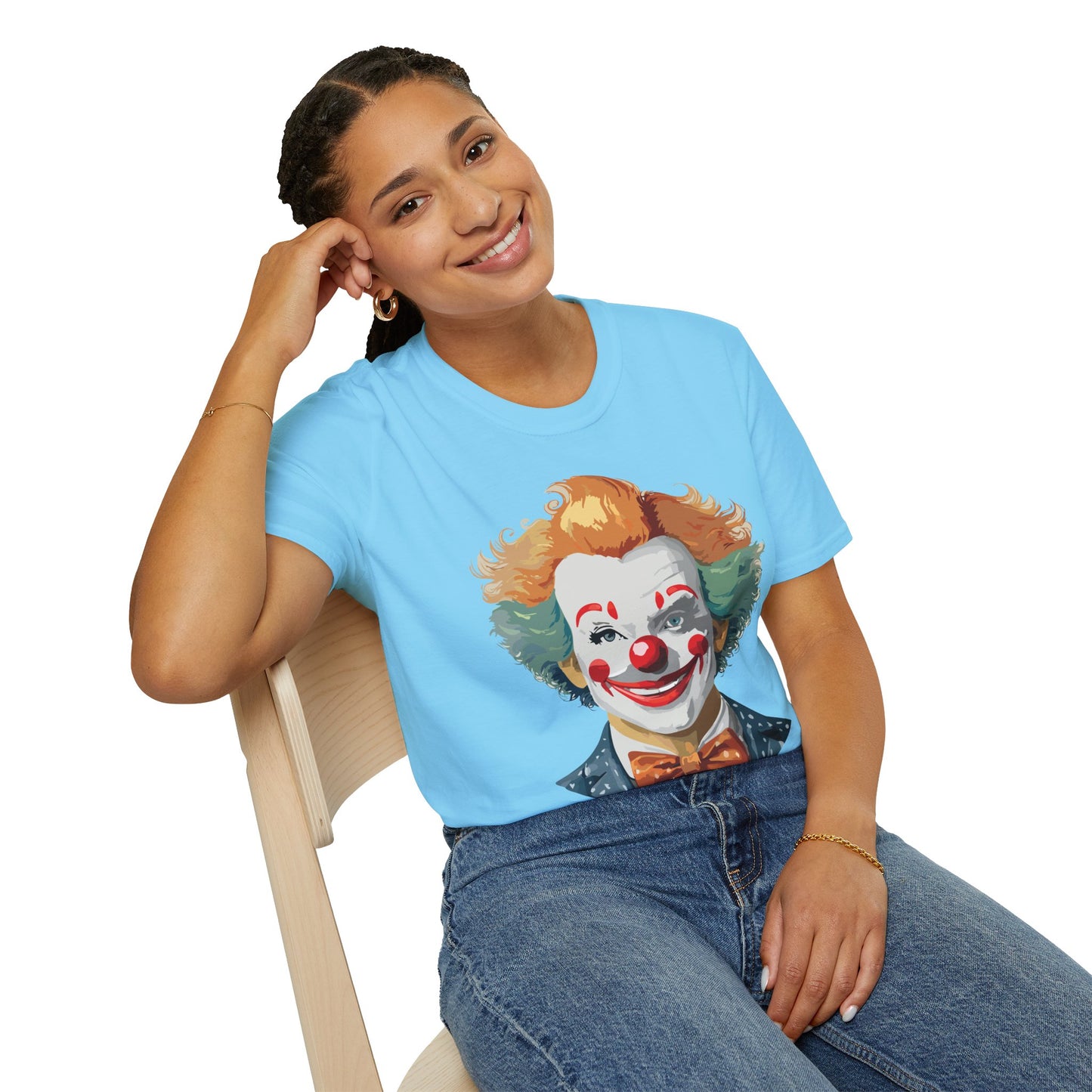 Clown Shirt, T Shirt with Clown, Funny Man Shirt, Tee Shirt with Funny Man, Circus Shirt, Shirt with Circus, Scary Man Shirt, Shirt with Scary Man