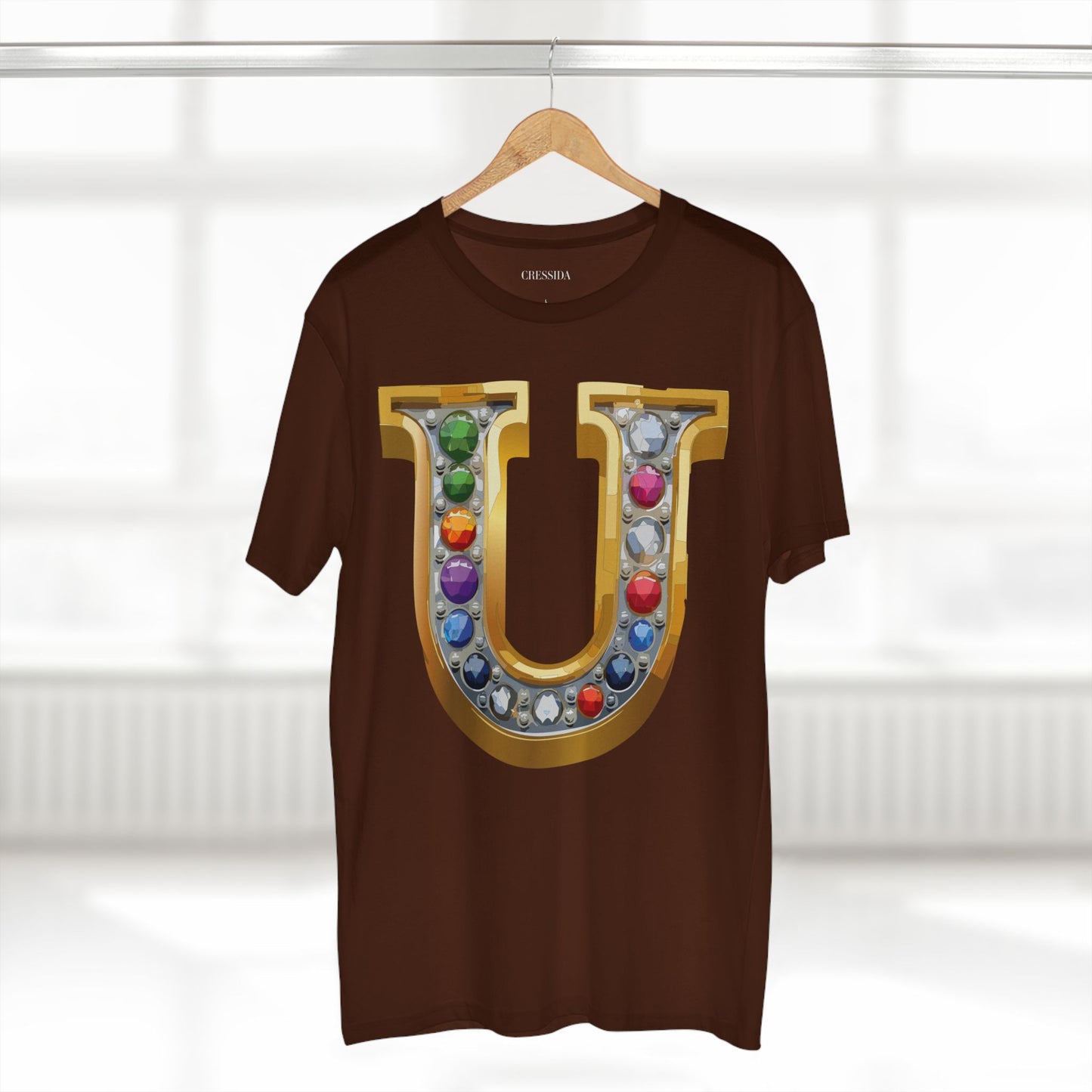 Letter Shirt, Shirt with Letters, Tee Shirt with Gold Letters