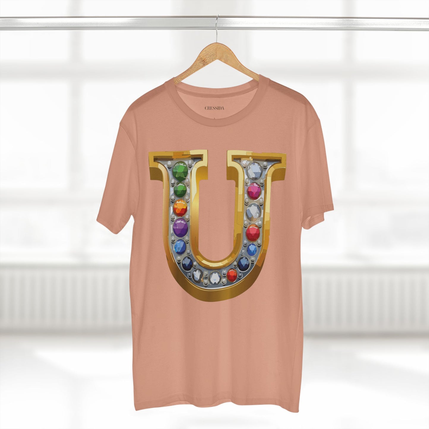 Letter Shirt, Shirt with Letters, Tee Shirt with Gold Letters