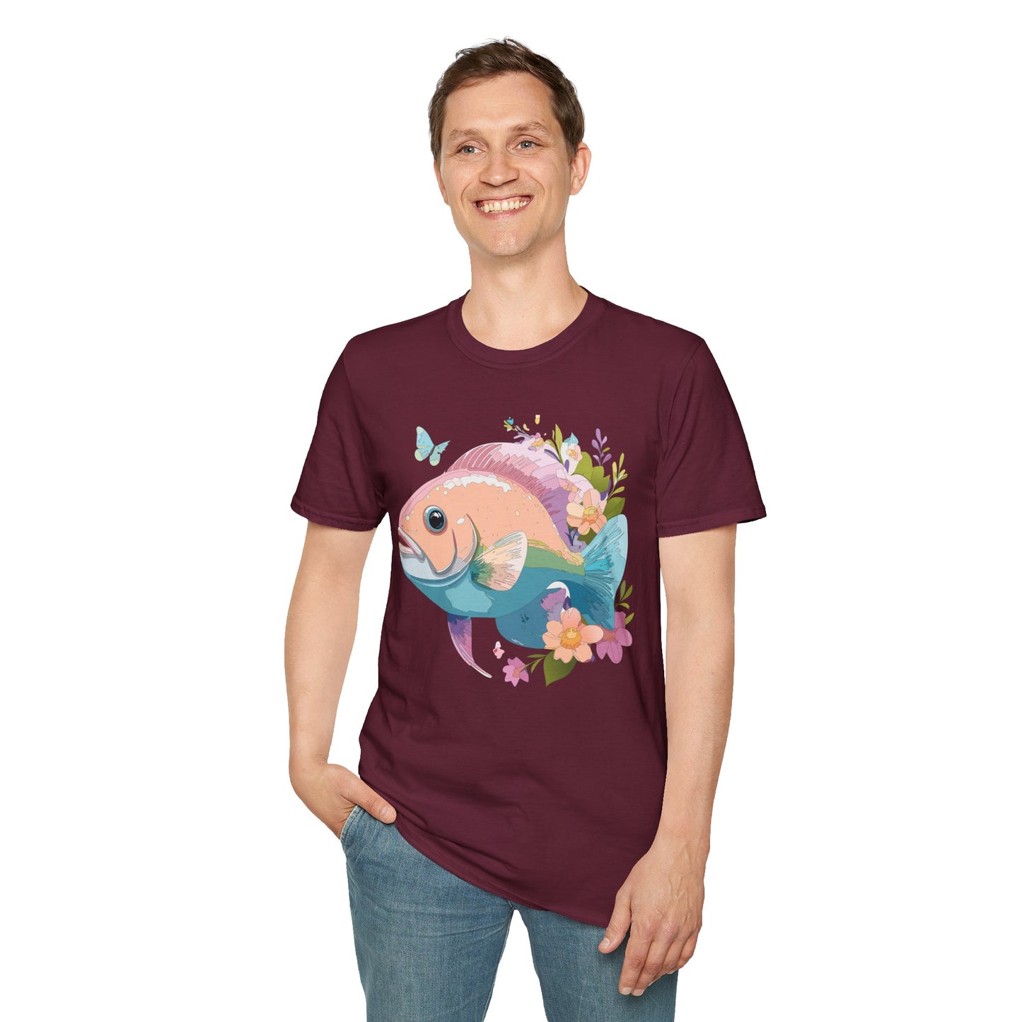 Fish Art Design Shirt, T Shirt with Fish, Graphic Shirt, Tee Shirt with Graphic Design, Shirt with Fish Graphic Art