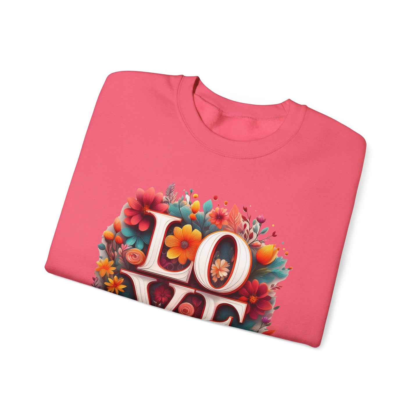 Floral Love Sweatshirt, Valentine's Day Sweatshirt, Love Flower Sweatshirt