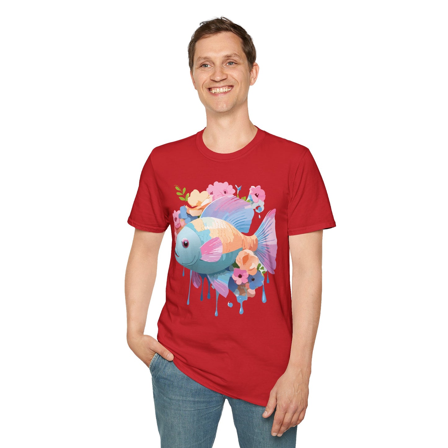 Fish Art Design Shirt, T Shirt with Fish, Graphic Shirt, Tee Shirt with Graphic Design, Shirt with Fish Graphic Art
