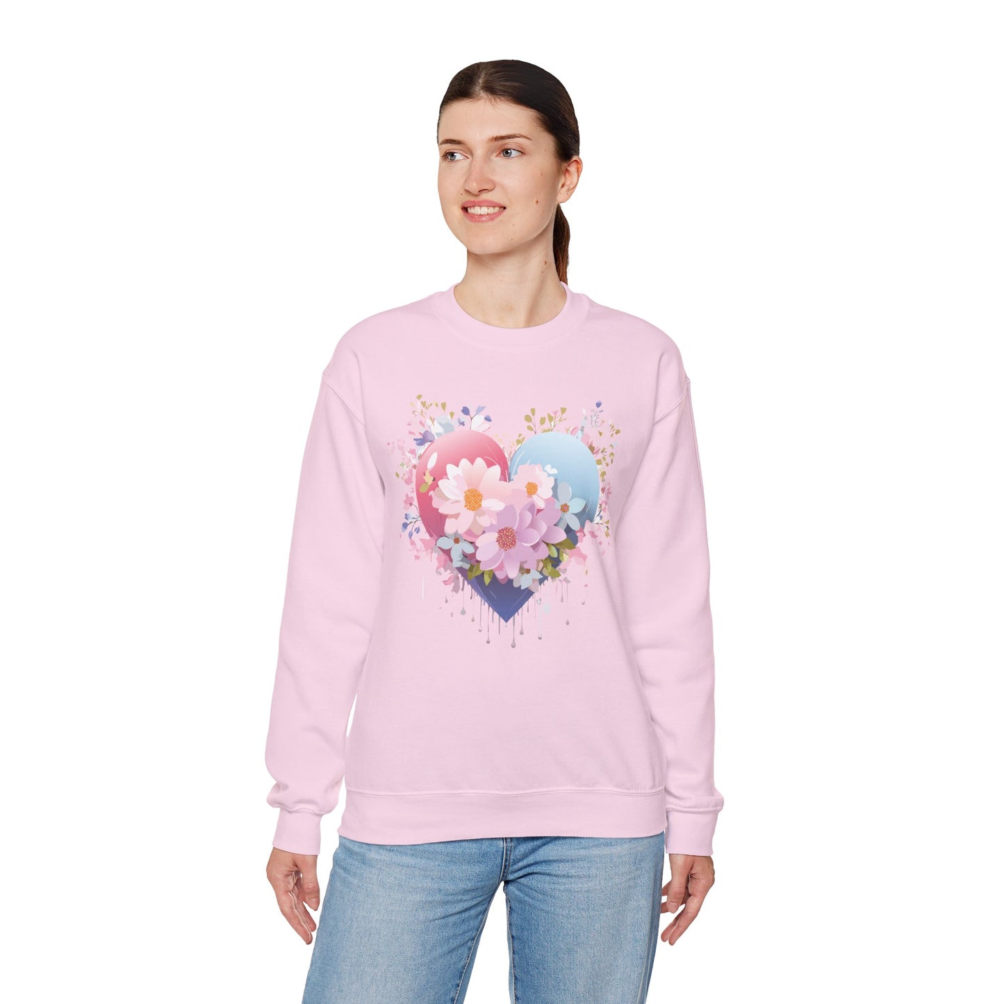 Floral Heart Sweatshirt, Floral Love Sweatshirt, Valentine's Day Sweatshirt, Heart Floral Sweatshirt