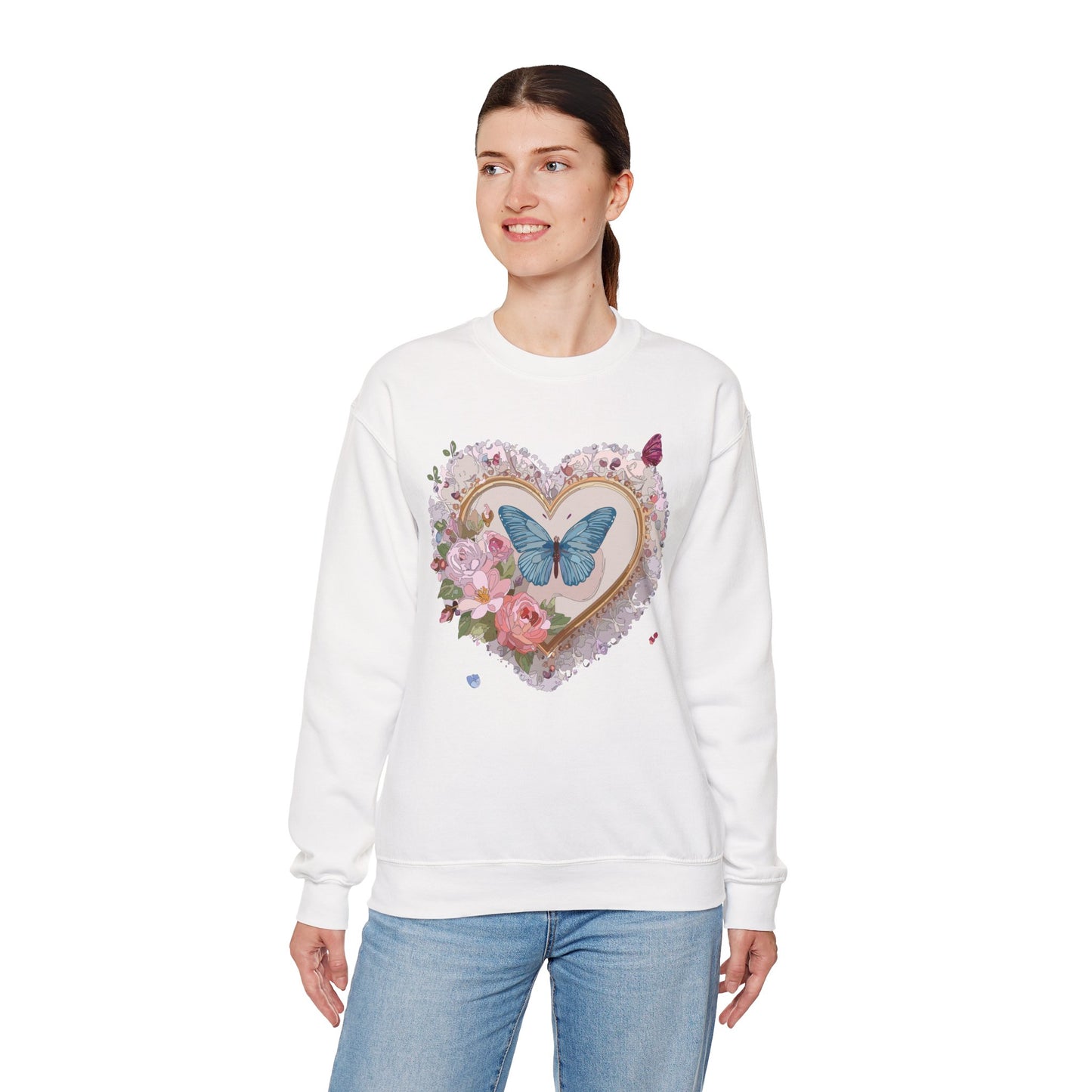 Floral Heart Sweatshirt, Floral Love Sweatshirt, Valentine's Day Sweatshirt, Heart Floral Sweatshirt