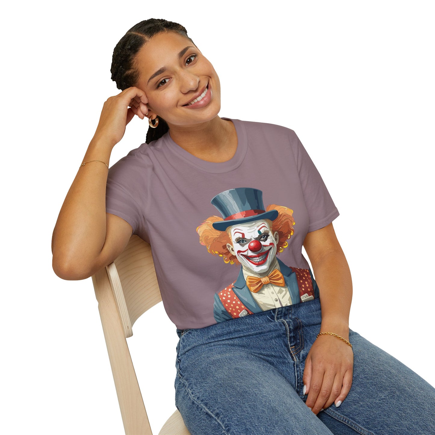 Clown Shirt, T Shirt with Clown, Funny Man Shirt, Tee Shirt with Funny Man, Circus Shirt, Shirt with Circus, Scary Man Shirt, Shirt with Scary Man