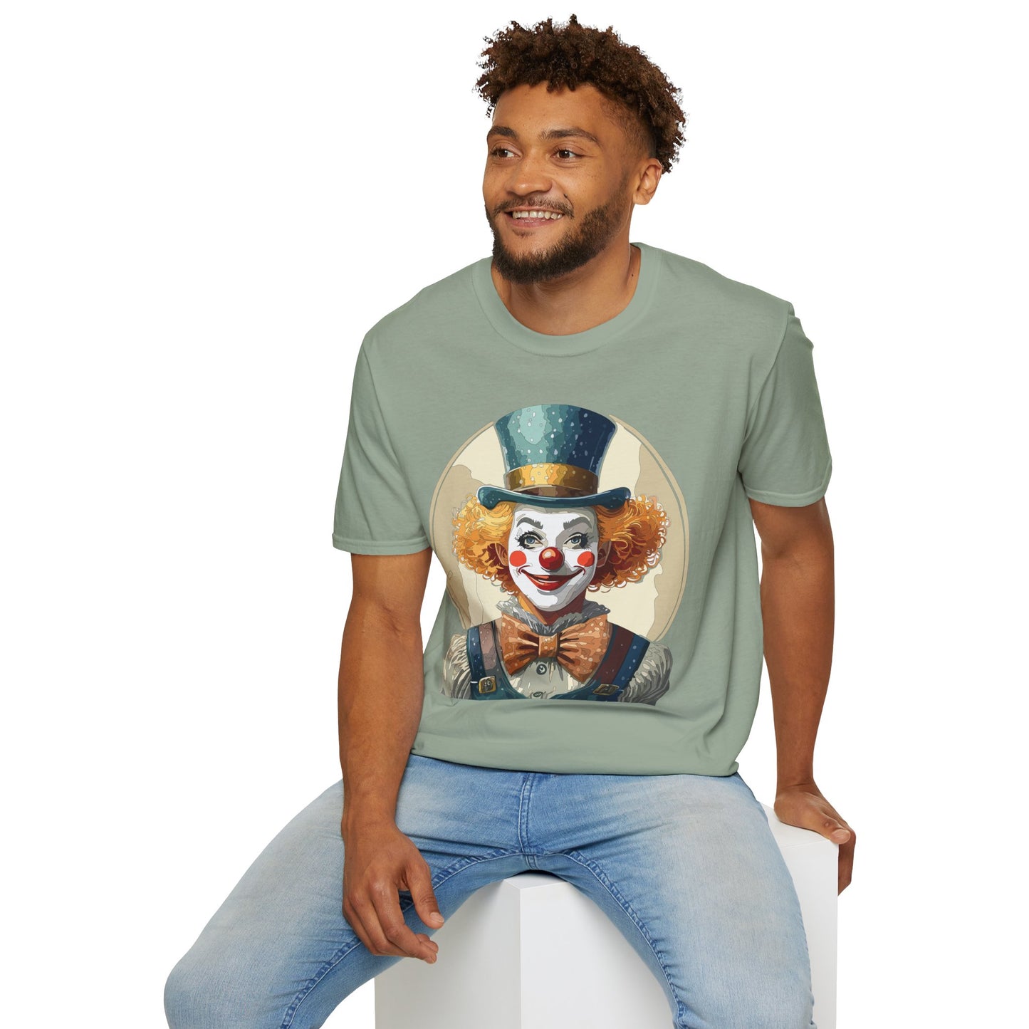 Clown Shirt, T Shirt with Clown, Funny Man Shirt, Tee Shirt with Funny Man, Circus Shirt, Shirt with Circus, Scary Man Shirt, Shirt with Scary Man