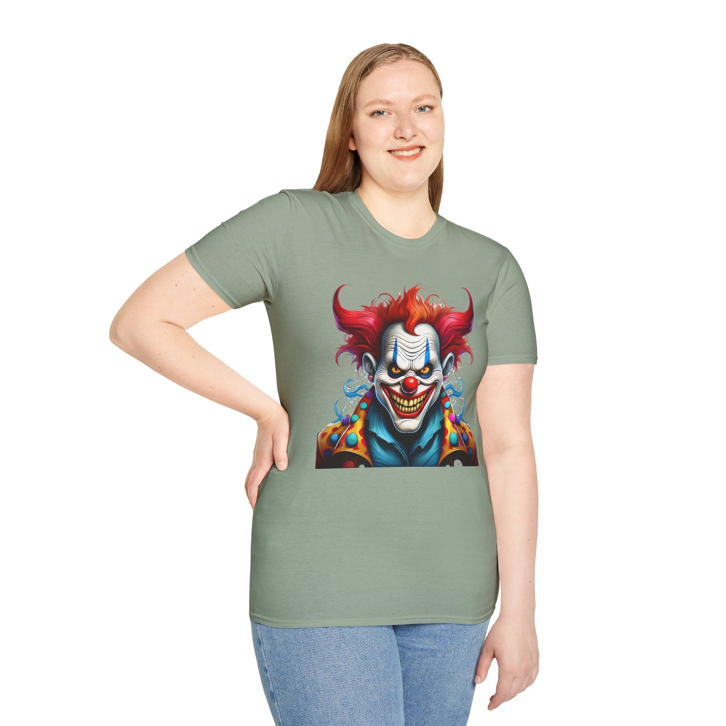 Clown Shirt, T Shirt with Clown, Funny Man Shirt, Tee Shirt with Funny Man, Circus Shirt, Shirt with Circus, Scary Man Shirt, Shirt with Scary Man