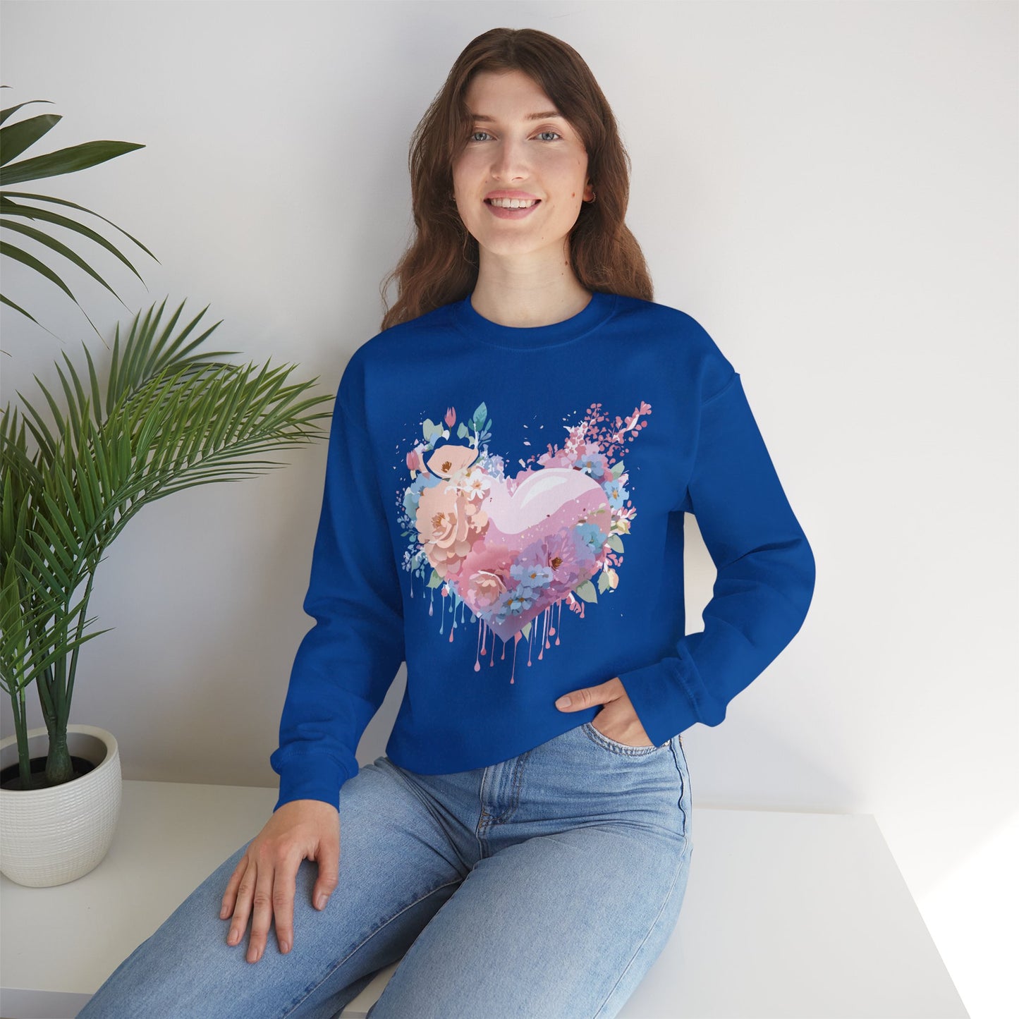 Floral Heart Sweatshirt, Floral Love Sweatshirt, Valentine's Day Sweatshirt, Heart Floral Sweatshirt