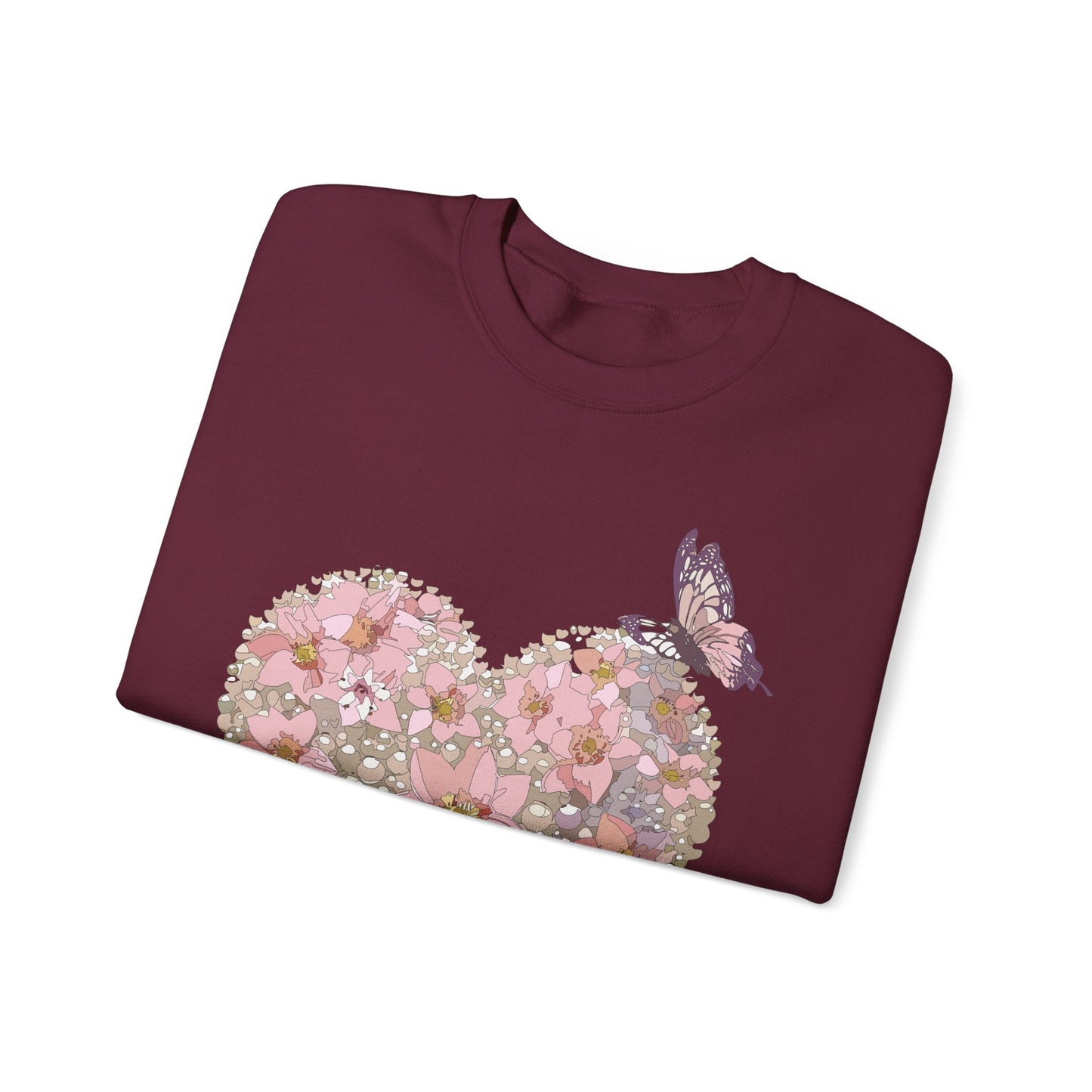 Floral Heart Sweatshirt, Floral Love Sweatshirt, Valentine's Day Sweatshirt, Heart Floral Sweatshirt