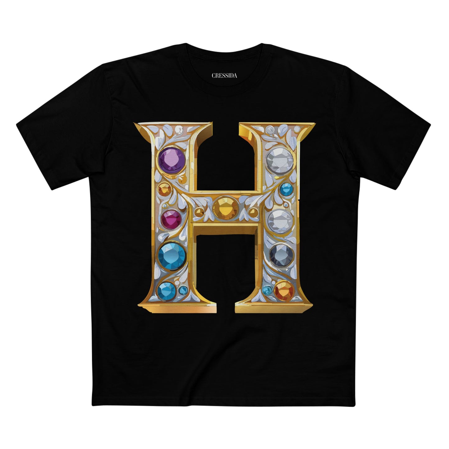 Letter Shirt, Shirt with Letters, Tee Shirt with Gold Letters