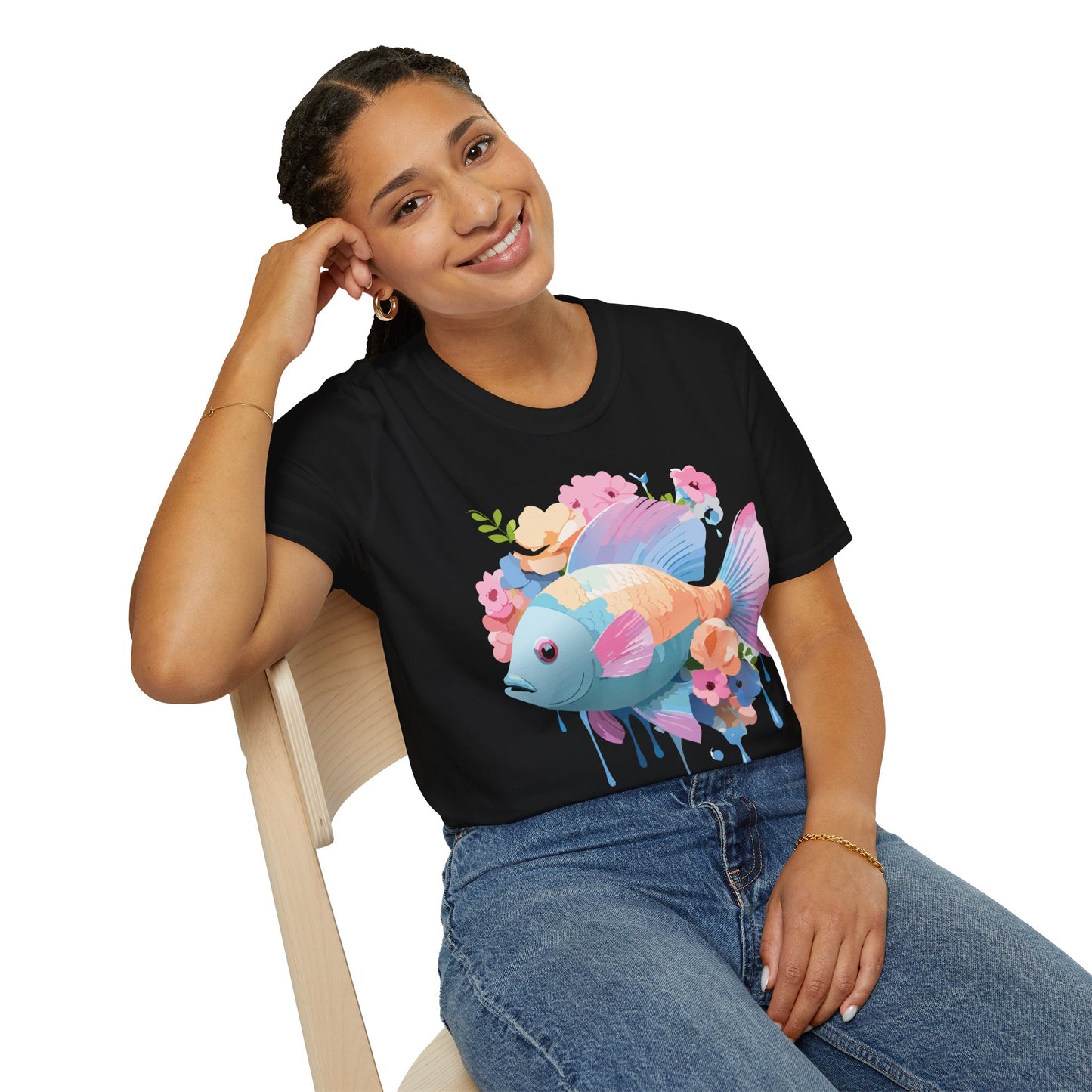Fish Art Design Shirt, T Shirt with Fish, Graphic Shirt, Tee Shirt with Graphic Design, Shirt with Fish Graphic Art