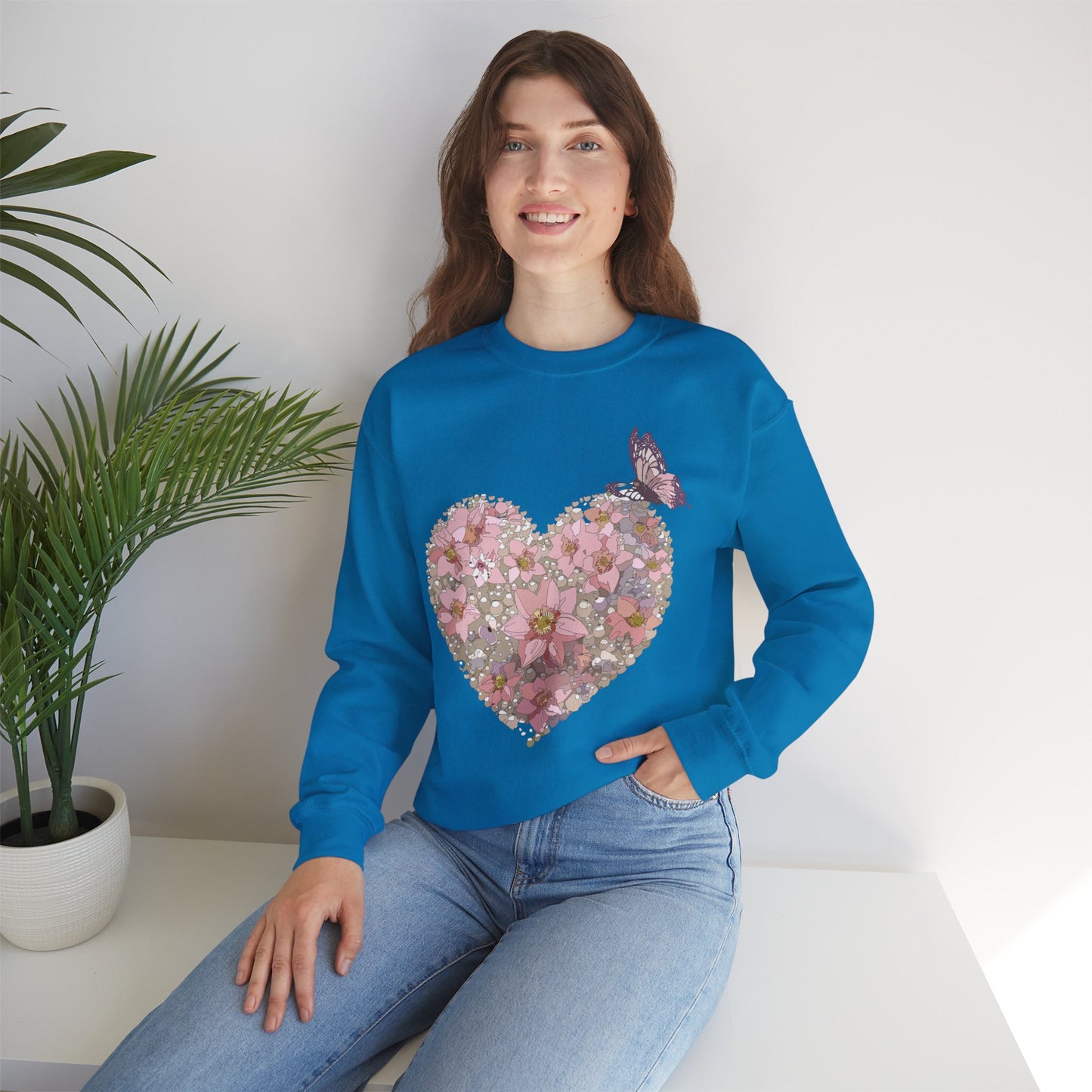 Floral Heart Sweatshirt, Floral Love Sweatshirt, Valentine's Day Sweatshirt, Heart Floral Sweatshirt