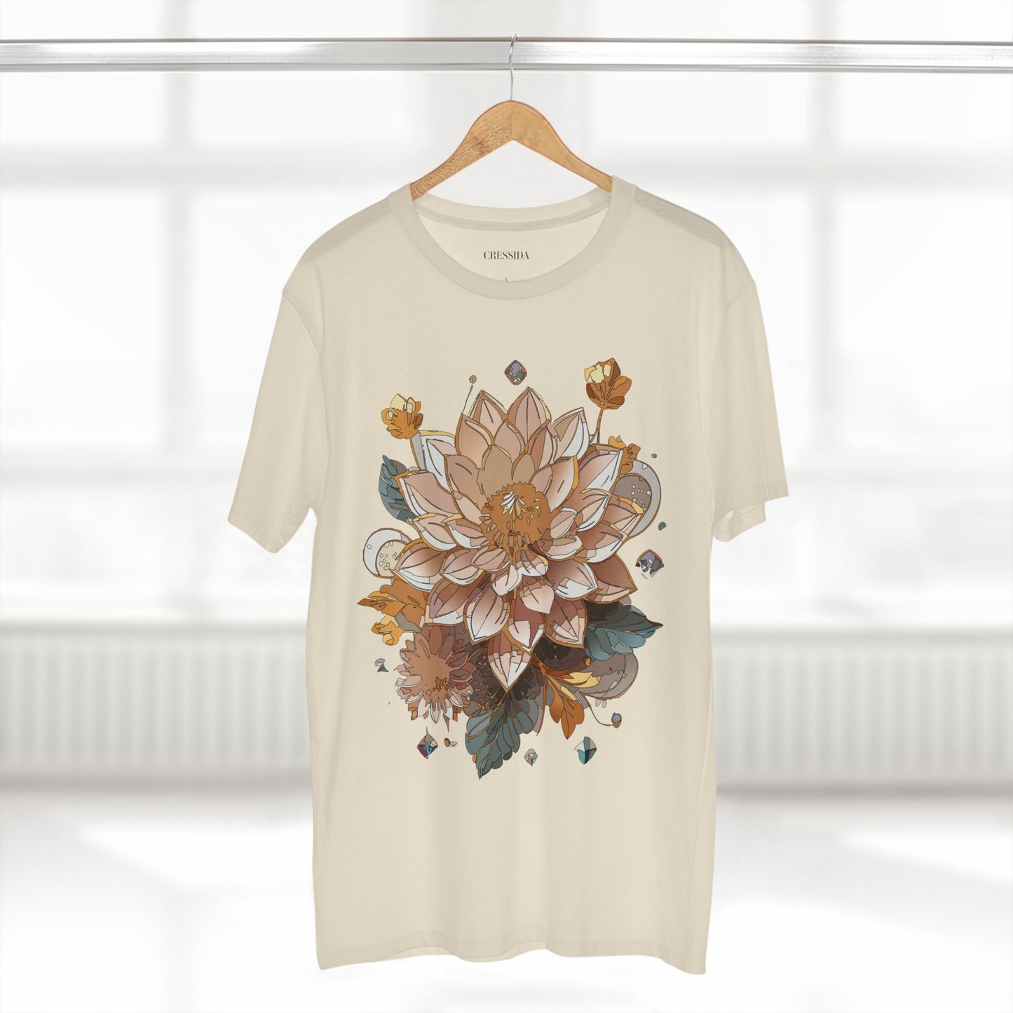 Floral Shirt, Shirt with Flower, Tee Shirt with Antique Flower