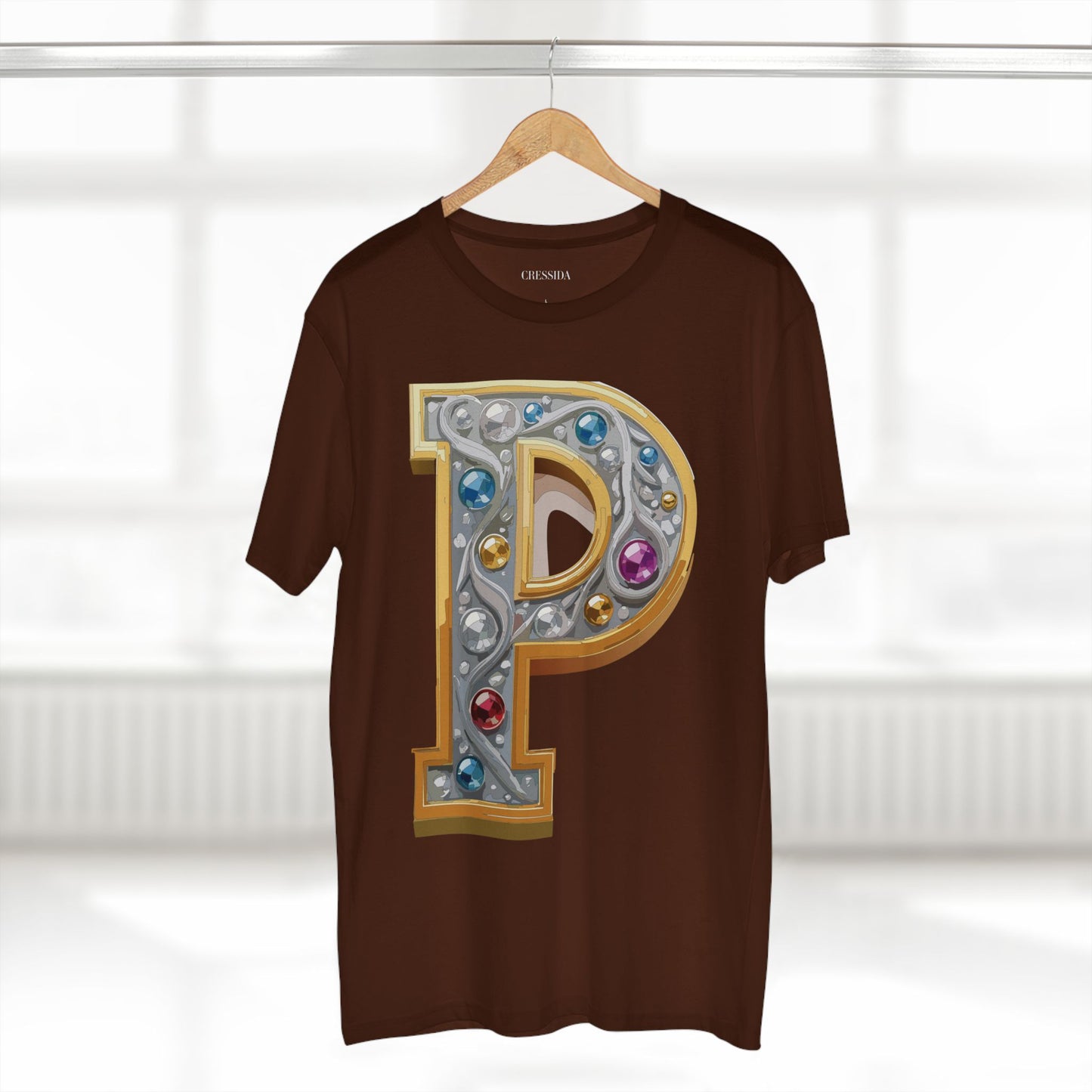 Letter Shirt, Shirt with Letters, Tee Shirt with Gold Letters
