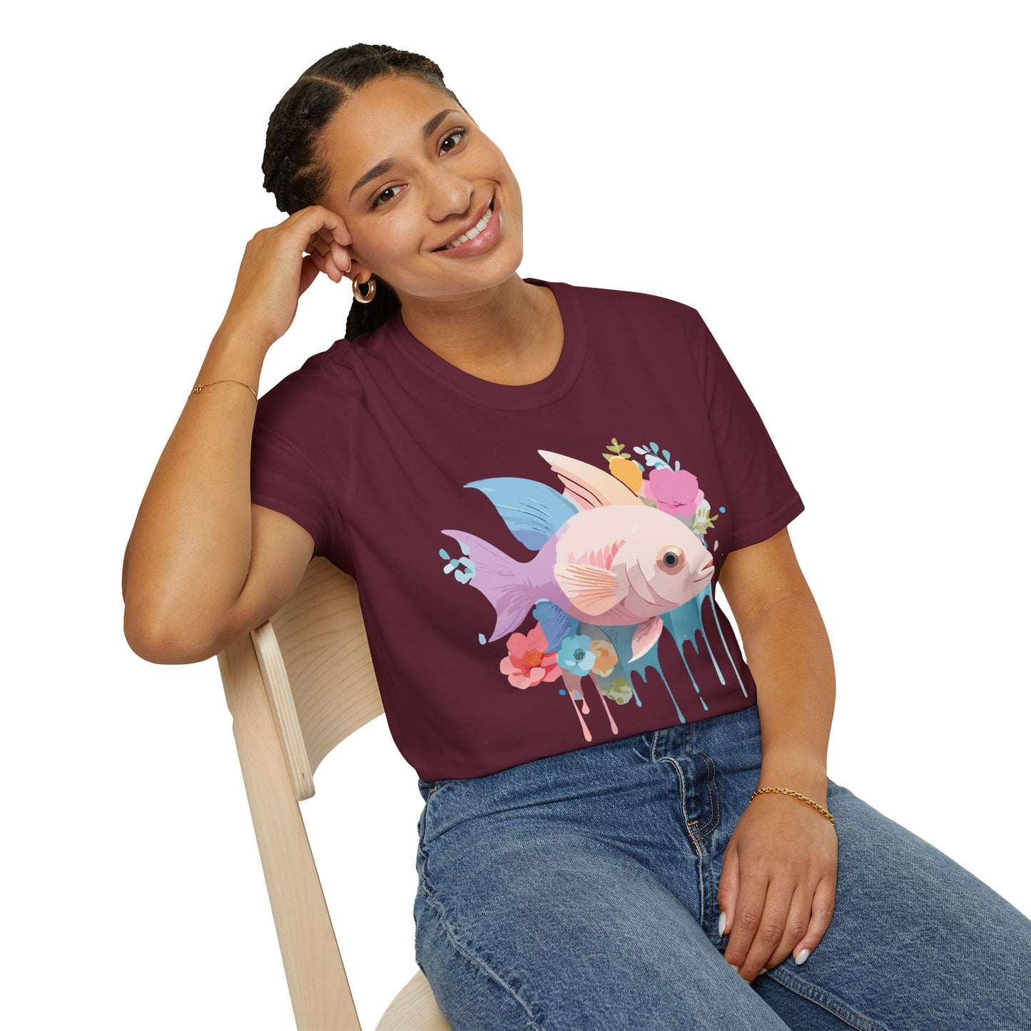 Fish Art Design Shirt, T Shirt with Fish, Graphic Shirt, Tee Shirt with Graphic Design, Shirt with Fish Graphic Art