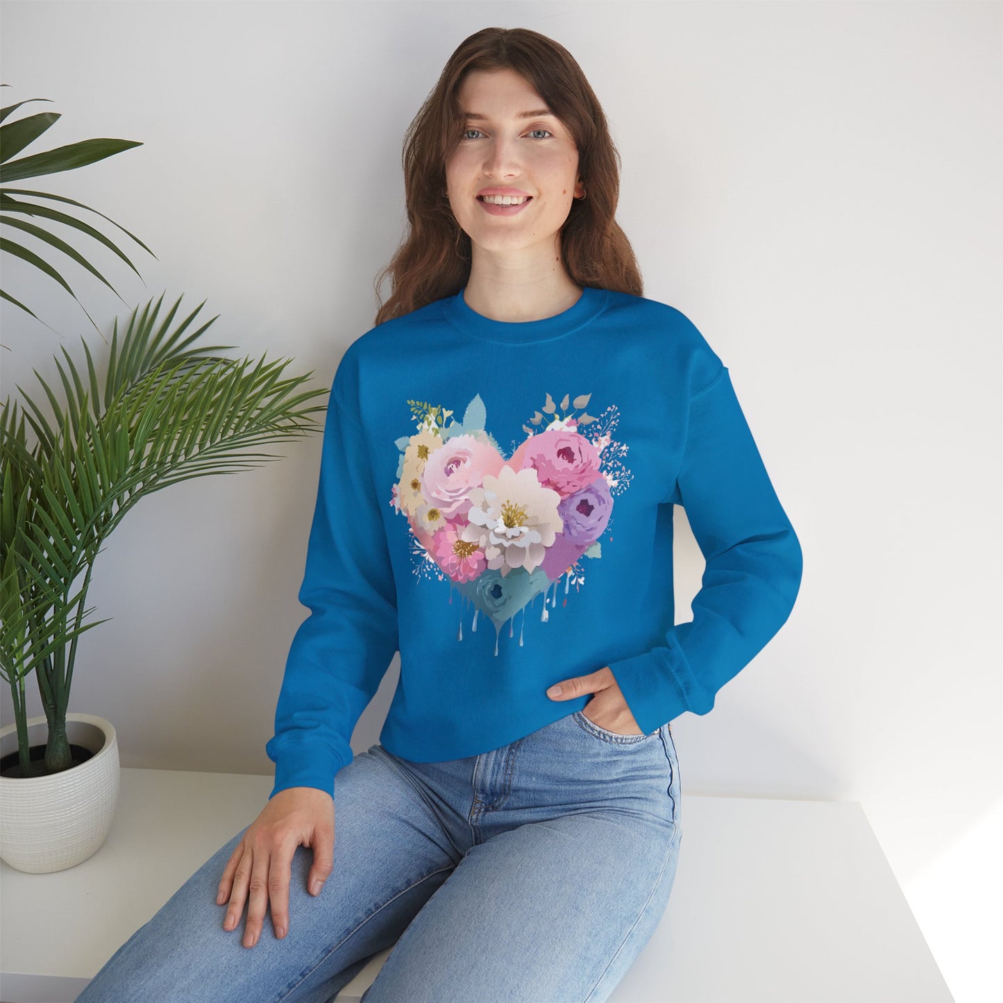 Floral Heart Sweatshirt, Floral Love Sweatshirt, Valentine's Day Sweatshirt, Heart Floral Sweatshirt