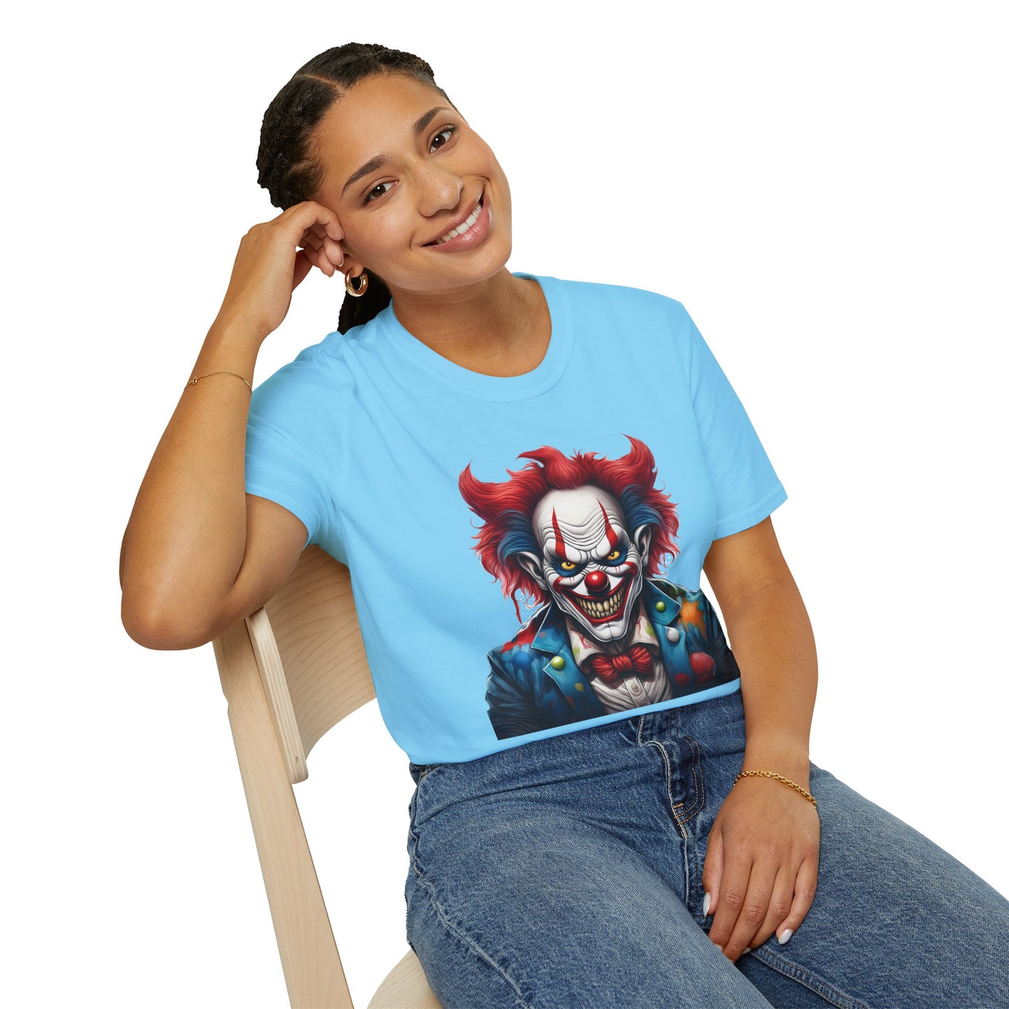 Clown Shirt, T Shirt with Clown, Funny Man Shirt, Tee Shirt with Funny Man, Circus Shirt, Shirt with Circus, Scary Man Shirt, Shirt with Scary Man