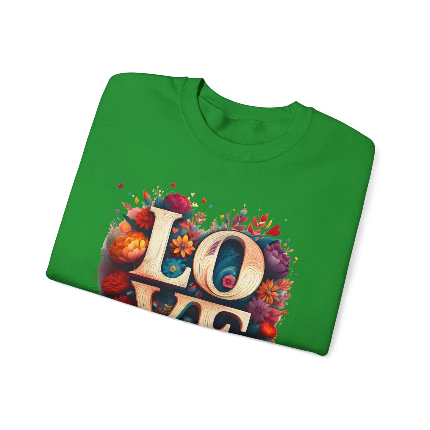 Floral Love Sweatshirt, Valentine's Day Sweatshirt, Love Flower Sweatshirt