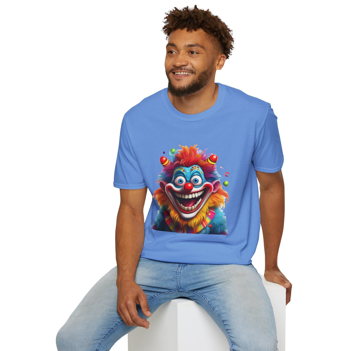 Clown Shirt, T Shirt with Clown, Funny Man Shirt, Tee Shirt with Funny Man, Circus Shirt, Shirt with Circus, Scary Man Shirt, Shirt with Scary Man