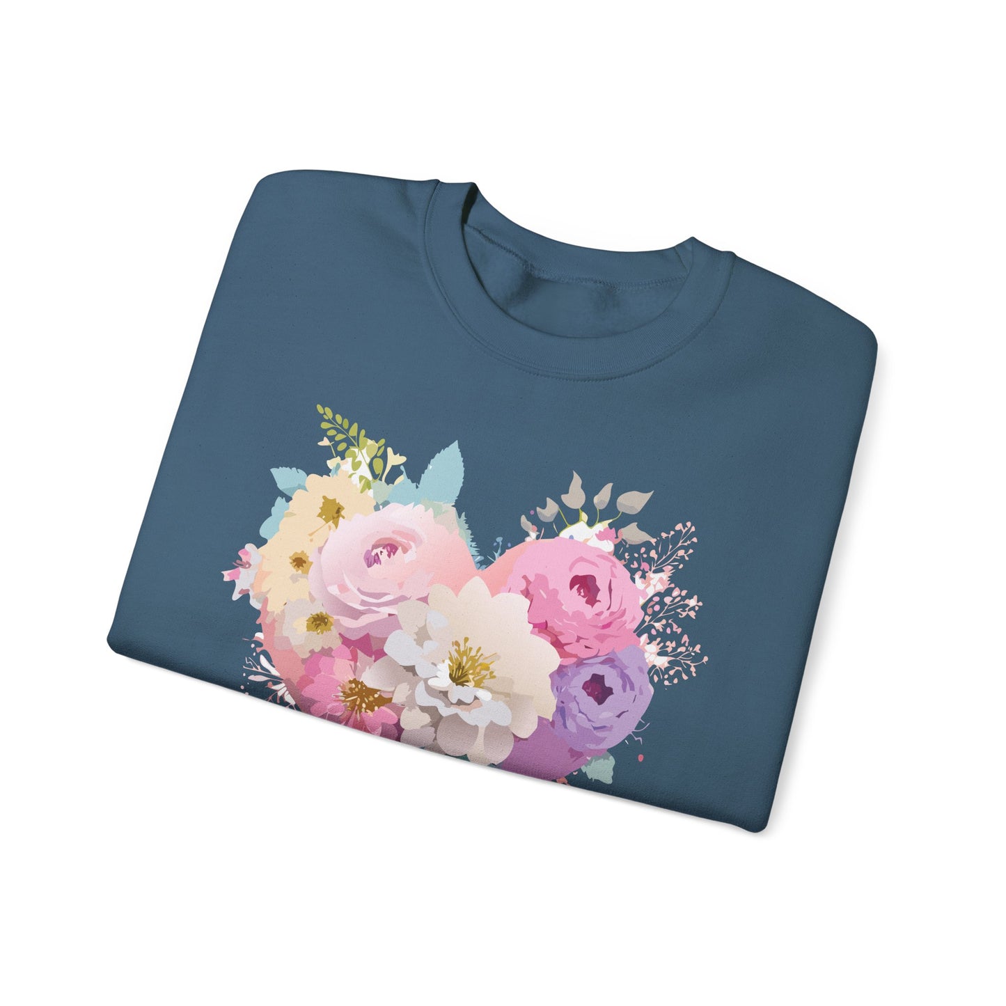 Floral Heart Sweatshirt, Floral Love Sweatshirt, Valentine's Day Sweatshirt, Heart Floral Sweatshirt