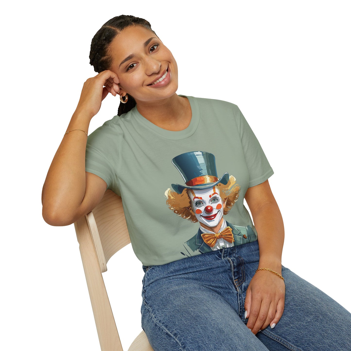Clown Shirt, T Shirt with Clown, Funny Man Shirt, Tee Shirt with Funny Man, Circus Shirt, Shirt with Circus, Scary Man Shirt, Shirt with Scary Man