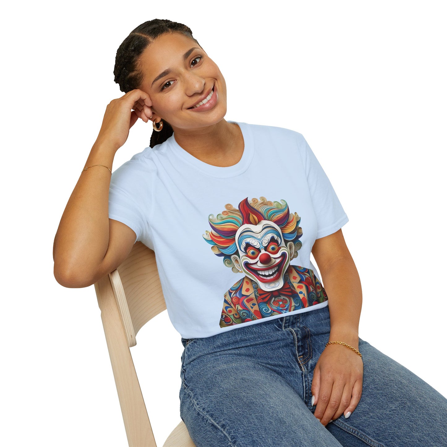 Clown Shirt, T Shirt with Clown, Funny Man Shirt, Tee Shirt with Funny Man, Circus Shirt, Shirt with Circus, Scary Man Shirt, Shirt with Scary Man