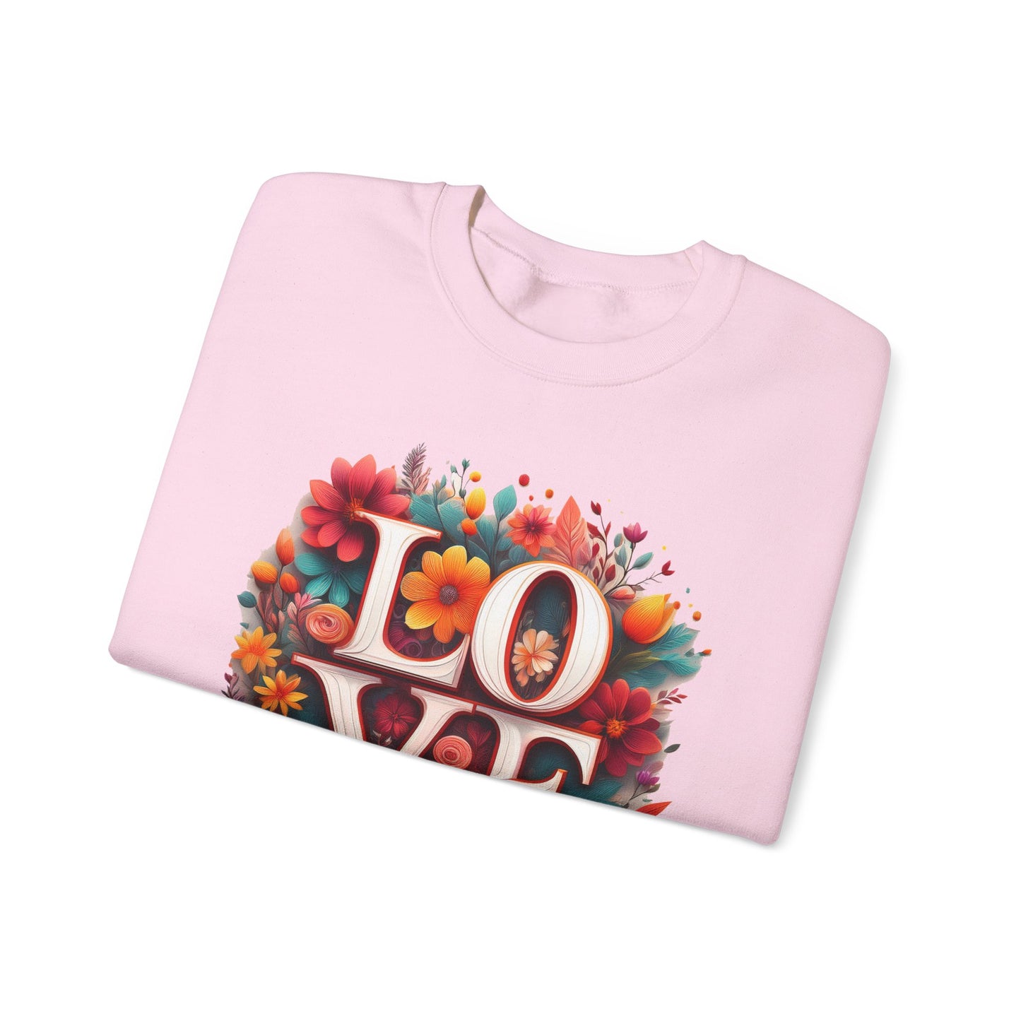 Floral Love Sweatshirt, Valentine's Day Sweatshirt, Love Flower Sweatshirt