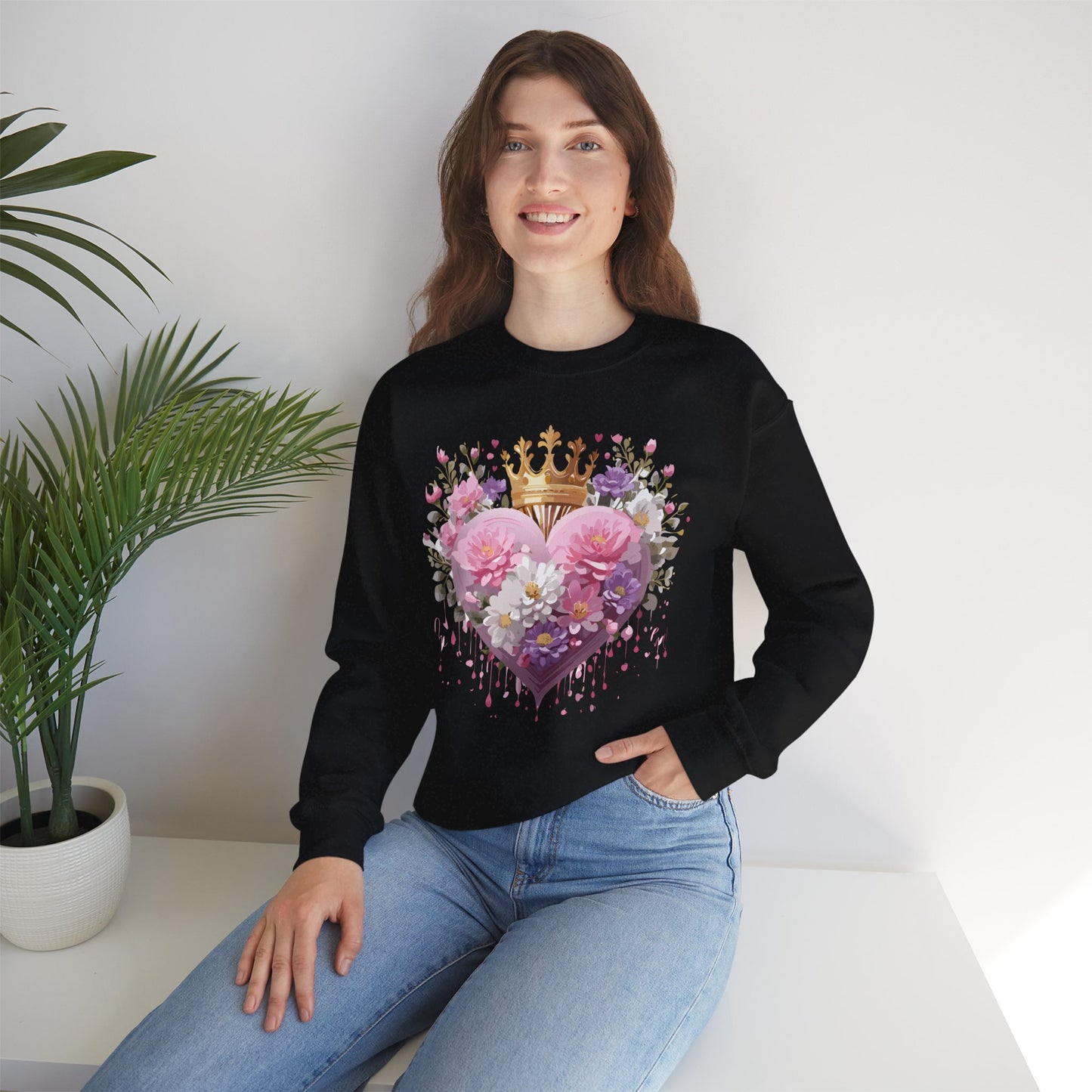 Floral Heart Sweatshirt, Floral Love Sweatshirt, Valentine's Day Sweatshirt, Heart Floral Sweatshirt