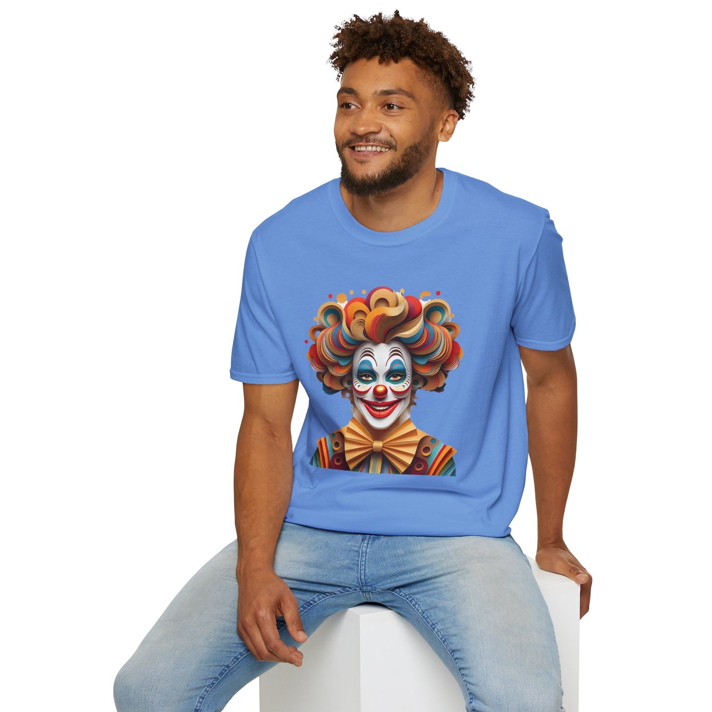 Clown Shirt, T Shirt with Clown, Funny Man Shirt, Tee Shirt with Funny Man, Circus Shirt, Shirt with Circus, Scary Man Shirt, Shirt with Scary Man