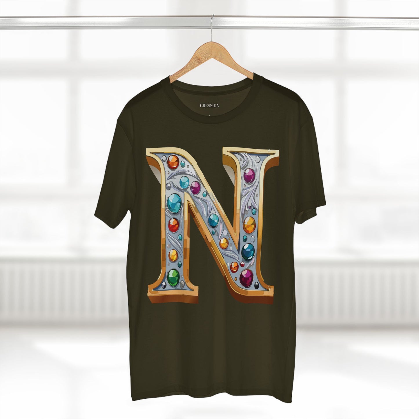 Letter Shirt, Shirt with Letters, Tee Shirt with Gold Letters
