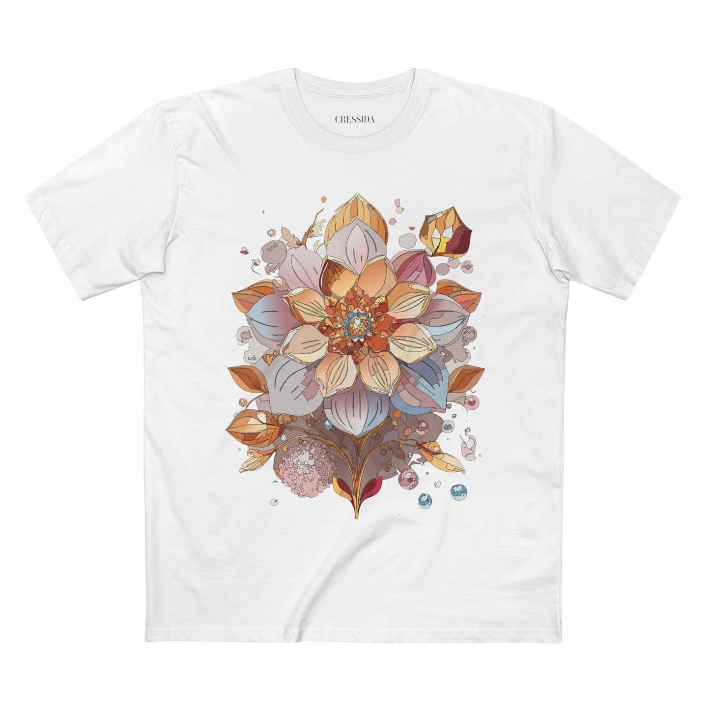 Floral Shirt, Shirt with Flower, Tee Shirt with Antique Flower