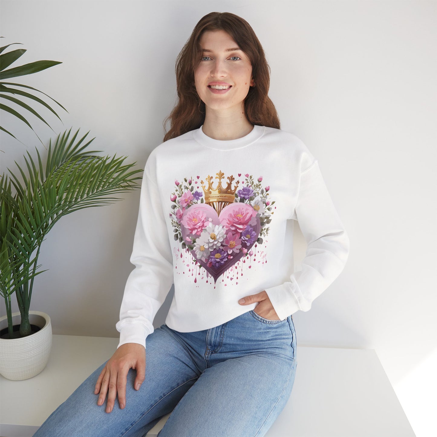 Floral Heart Sweatshirt, Floral Love Sweatshirt, Valentine's Day Sweatshirt, Heart Floral Sweatshirt